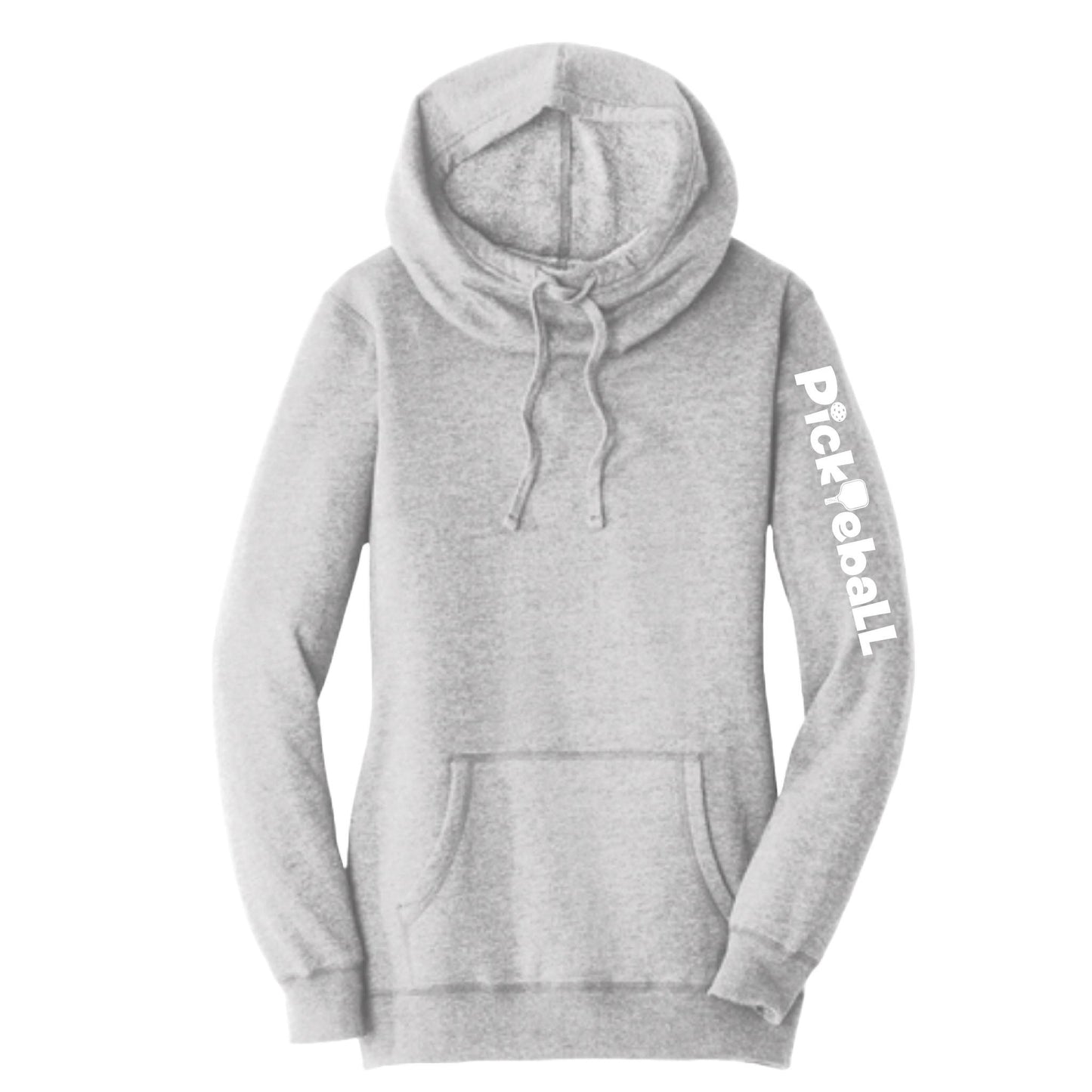 Pickleball Horizontal (Customizable) | Women’s Cowl-Neck Hoodie Pickleball Sweatshirt | 55% Cotton 45% Poly Fleece