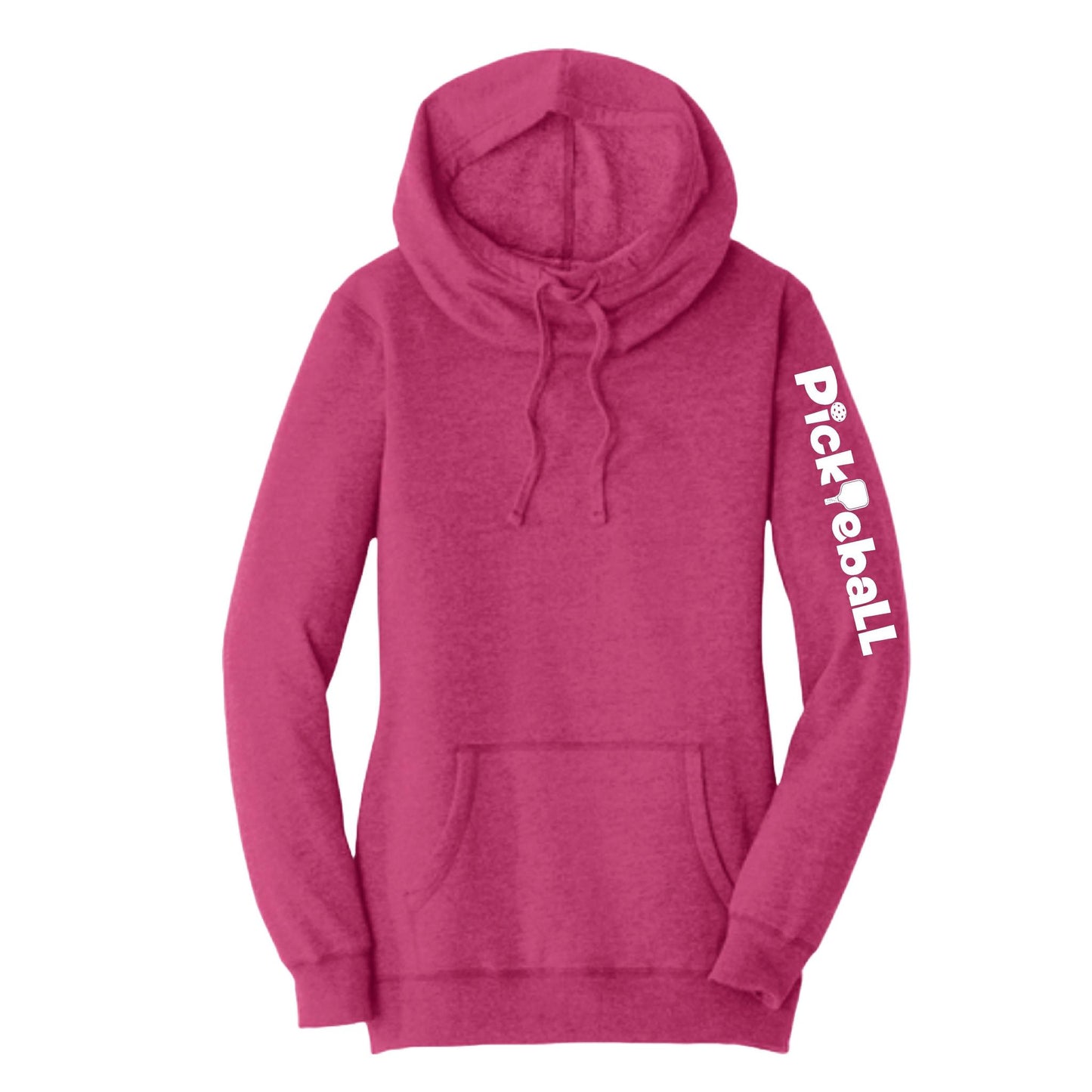 Pickleball Horizontal (Customizable) | Women’s Cowl-Neck Hoodie Pickleball Sweatshirt | 55% Cotton 45% Poly Fleece