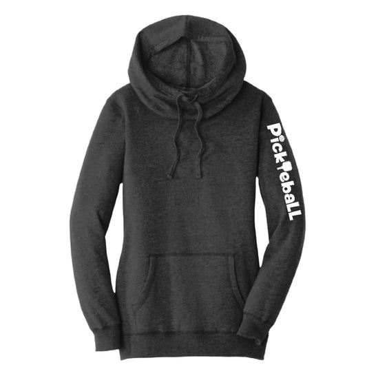 Pickleball Horizontal (Customizable) | Women’s Cowl-Neck Hoodie Pickleball Sweatshirt | 55% Cotton 45% Poly Fleece