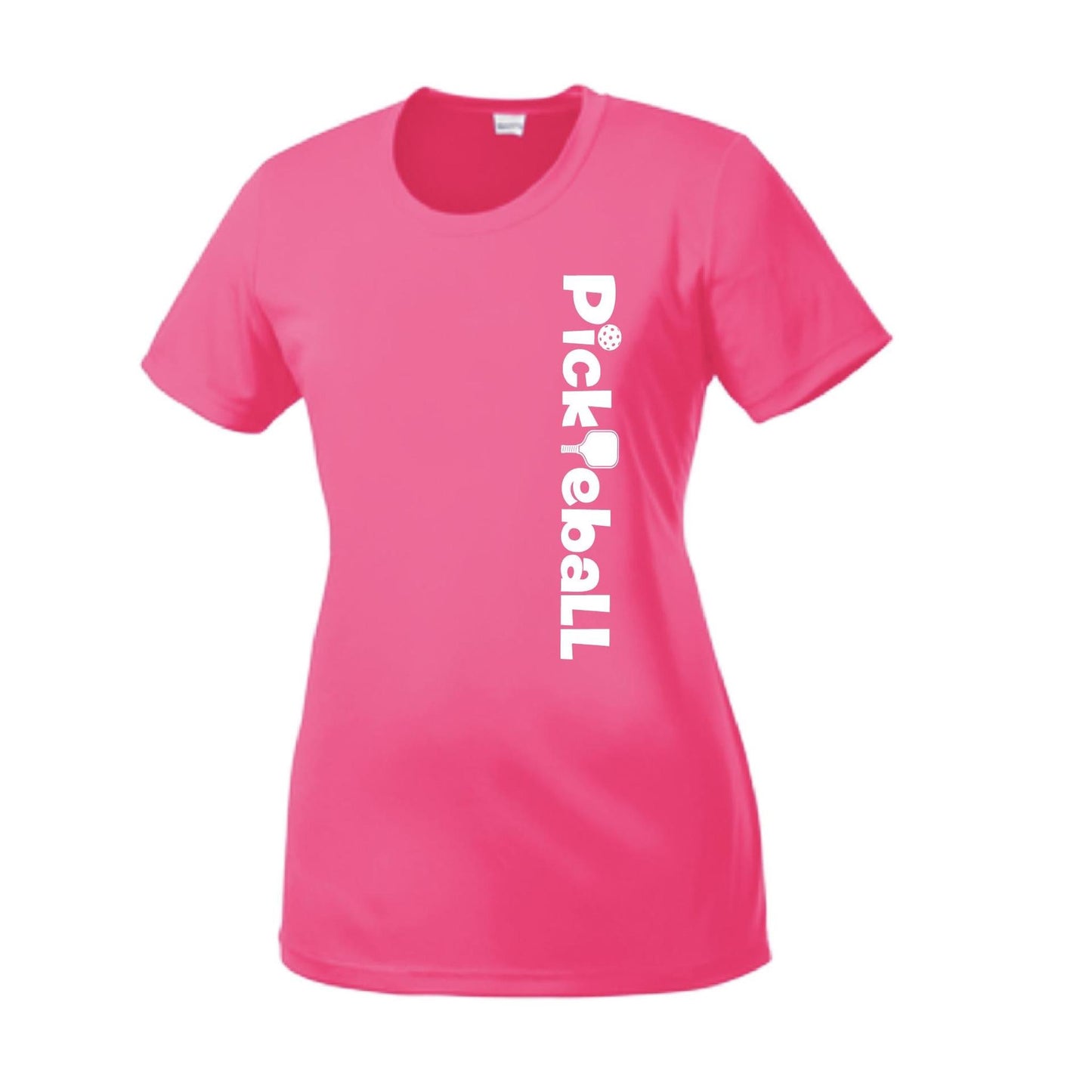 Pickleball Horizontal (Customizable) | Women’s Short Sleeve Crewneck Pickleball Performance T-Shirts | 100% Polyester