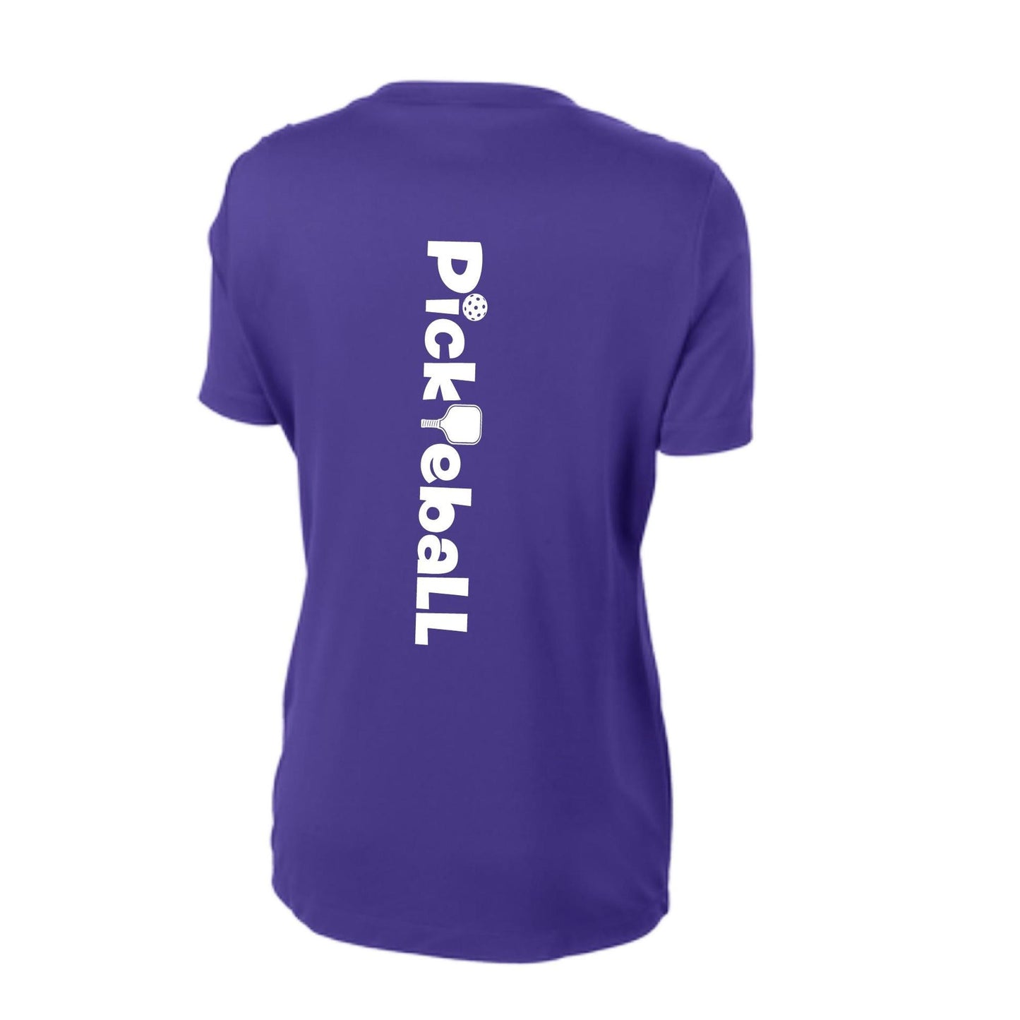 Pickleball Horizontal (Customizable) | Women's Short Sleeve V-Neck Pickleball Performance T-Shirts | 100% Polyester