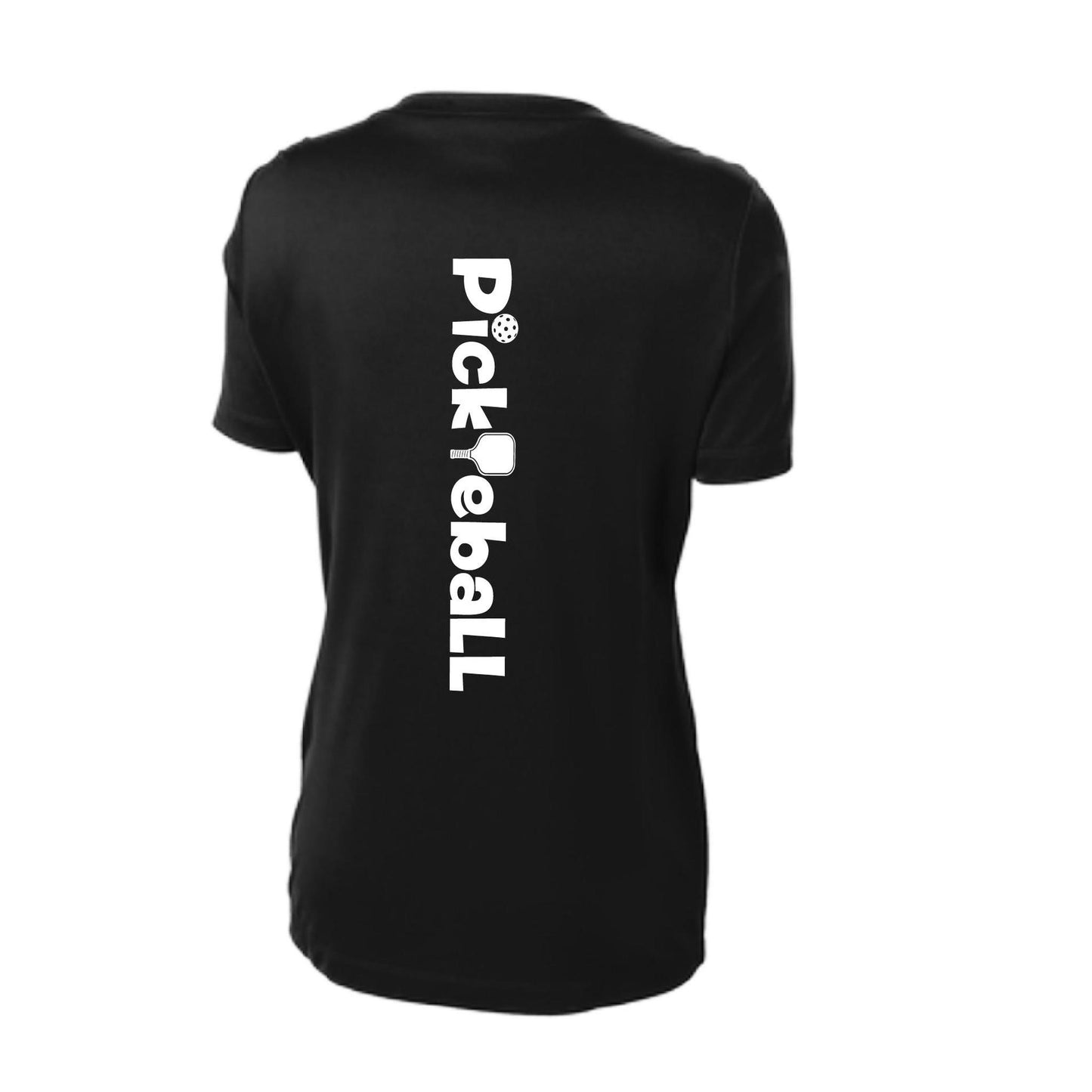 Pickleball Horizontal (Customizable) | Women's Short Sleeve V-Neck Pickleball Performance T-Shirts | 100% Polyester