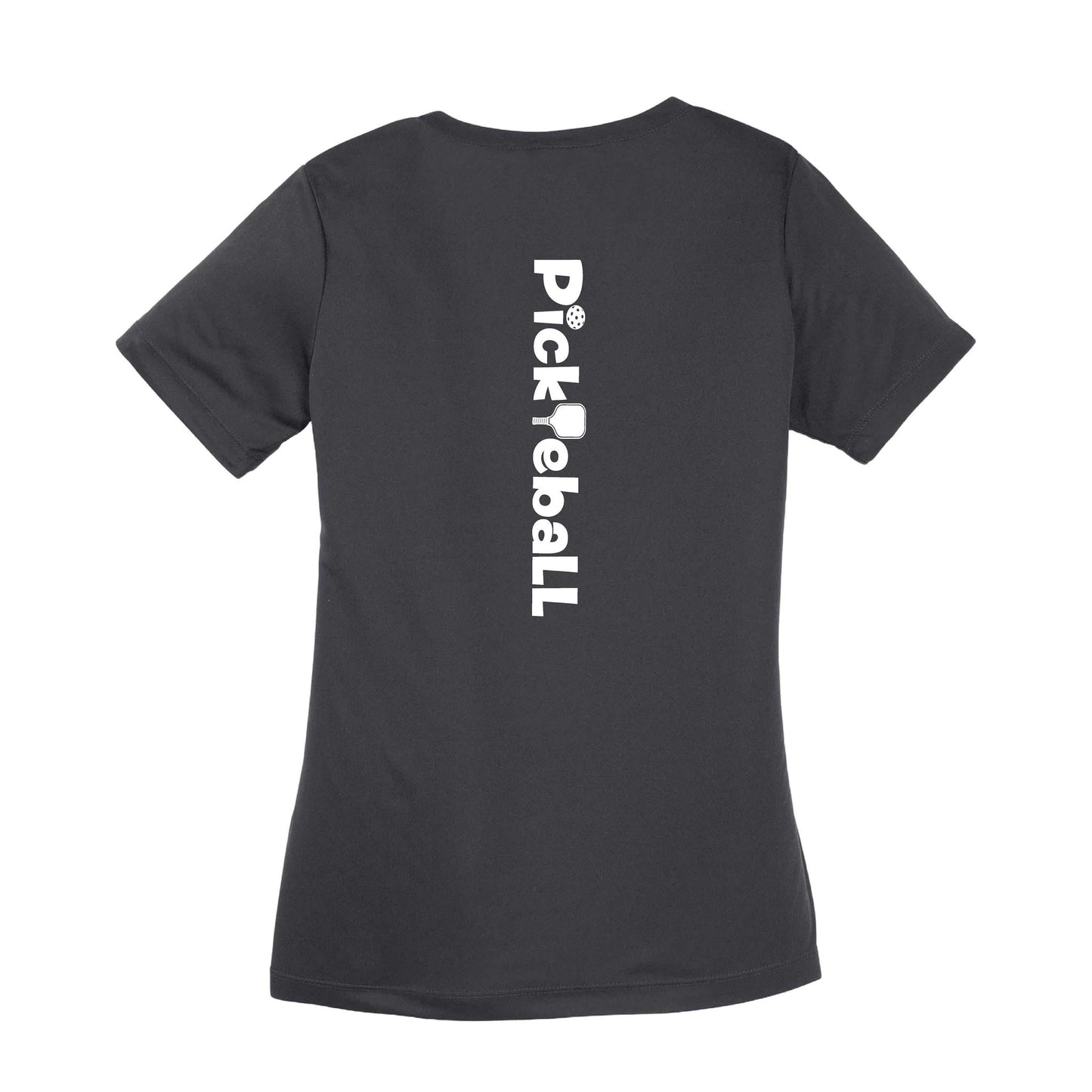 Pickleball Horizontal (Customizable) | Women's Short Sleeve V-Neck Pickleball Performance T-Shirts | 100% Polyester