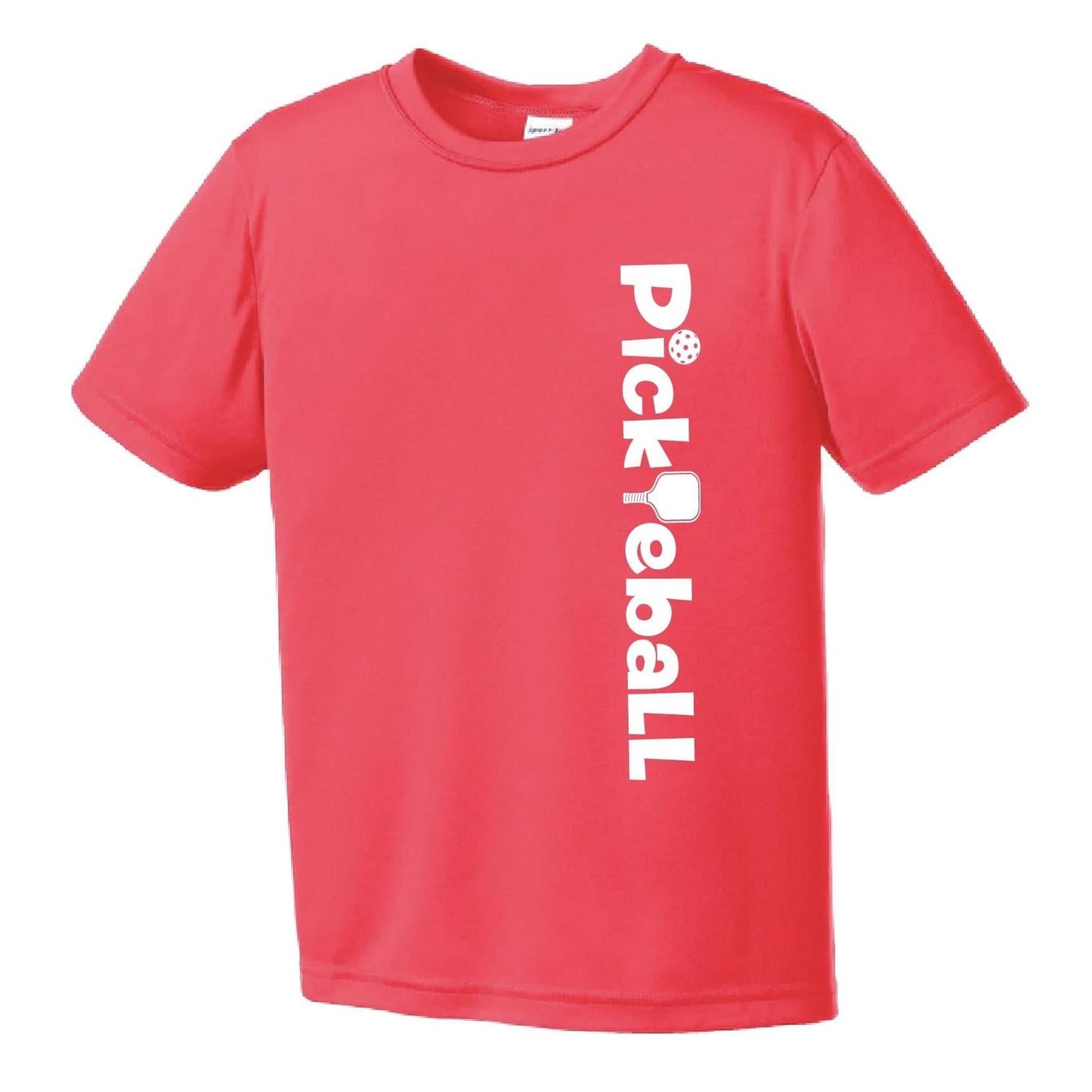 Pickleball Horizontal (Customizable) | Youth Short Sleeve Pickleball Performance T-Shirts | 100% Polyester