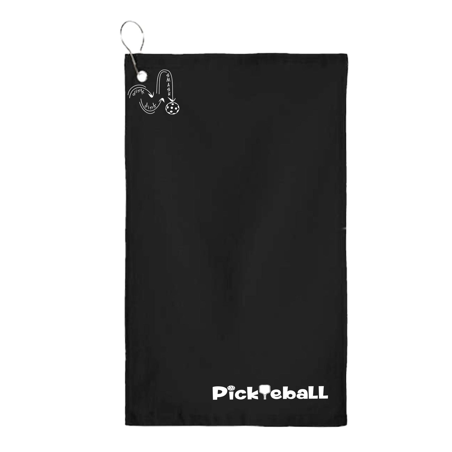 Pickleball Horizontal | Pickleball Court Towels | Grommeted 100% Cotton Terry Velour