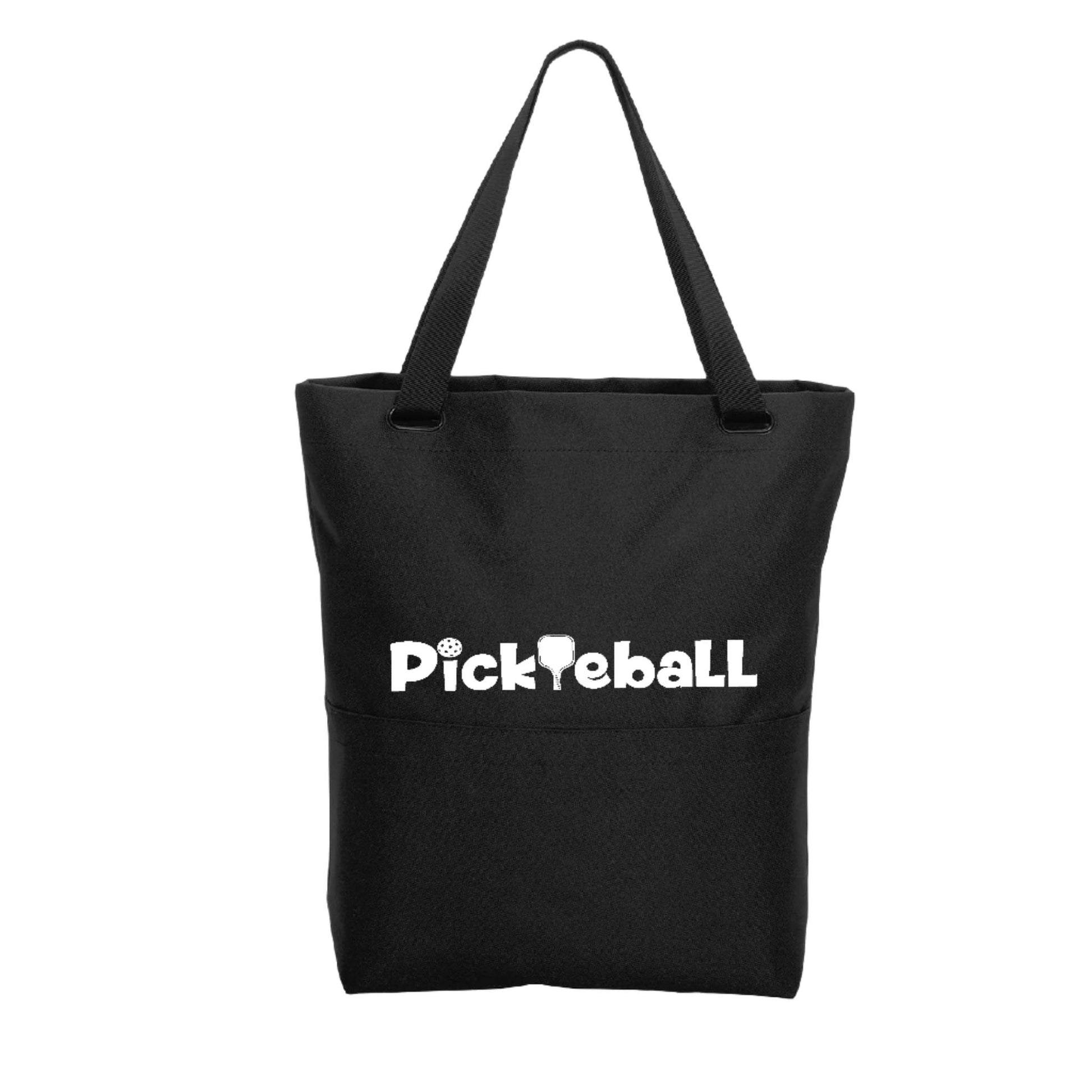 Pickleball (Horizontal) | Pickleball Sports Convertible Tote Bag | Medium Size Court Tote Bag
