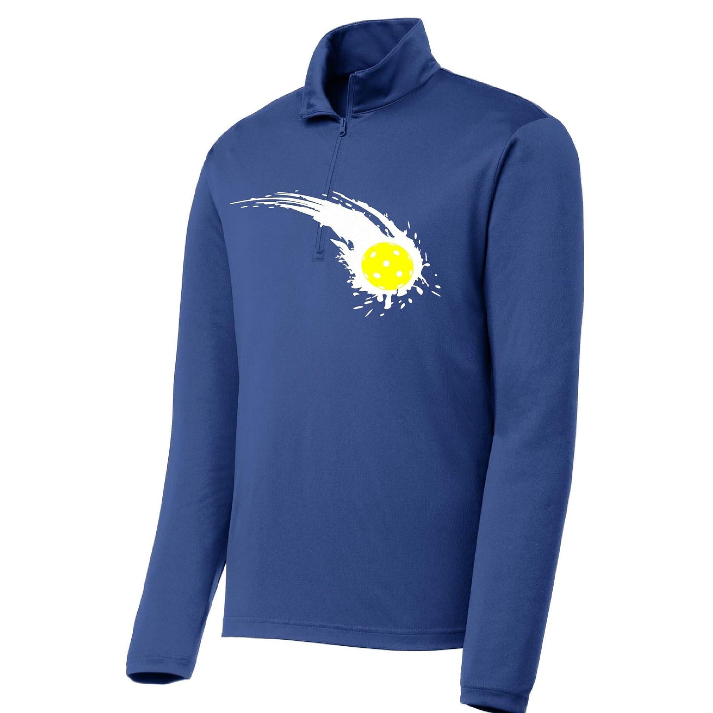 Pickleball Impact | Men's 1/4 Zip Long Sleeve Pullover Athletic Performance Shirt | 100% Polyester