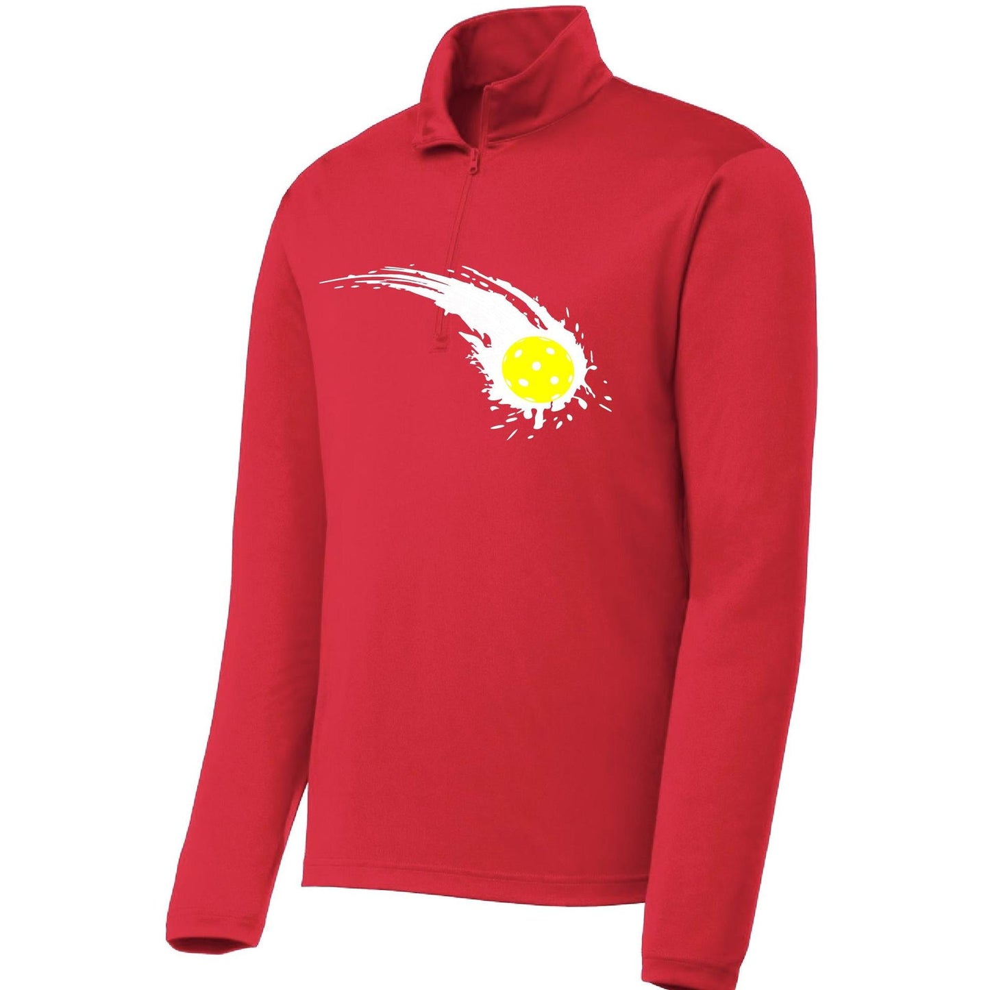 Pickleball Impact | Men's 1/4 Zip Long Sleeve Pullover Athletic Performance Shirt | 100% Polyester