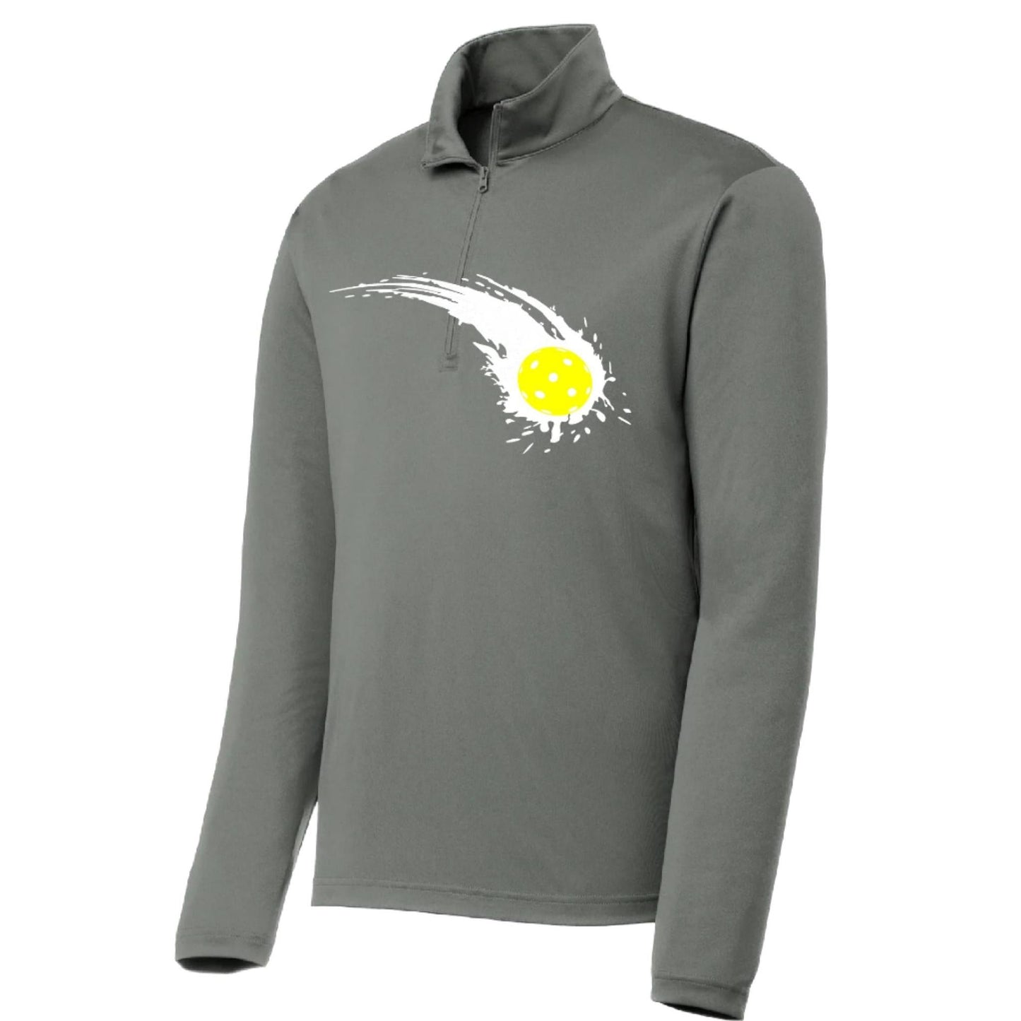 Pickleball Impact | Men's 1/4 Zip Long Sleeve Pullover Athletic Performance Shirt | 100% Polyester