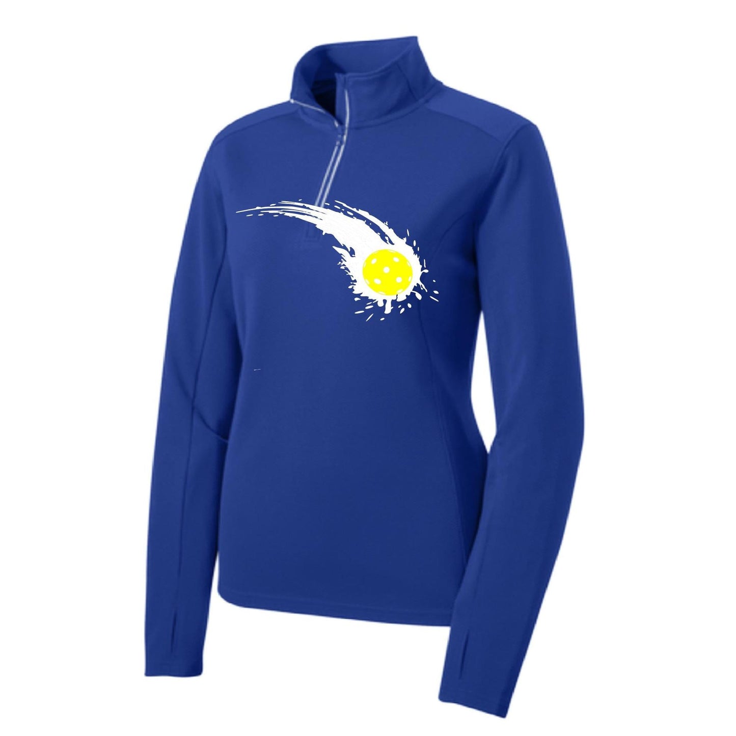 Pickleball Impact | Women's 1/4 Zip Pullover Athletic Performance Shirt | 100% Polyester