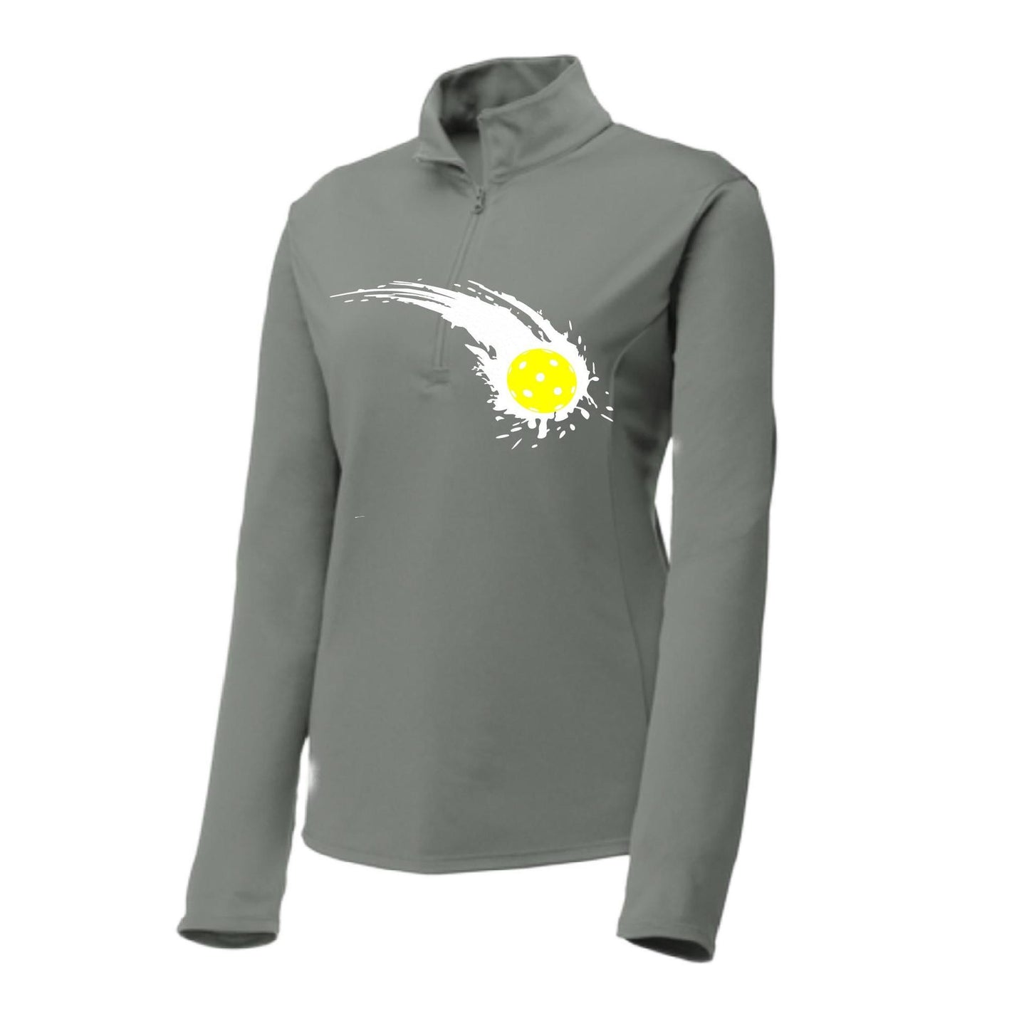 Pickleball Impact | Women's 1/4 Zip Pullover Athletic Performance Shirt | 100% Polyester