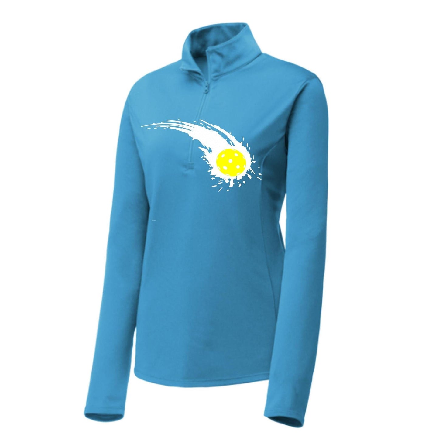 Pickleball Impact | Women's 1/4 Zip Pullover Athletic Performance Shirt | 100% Polyester