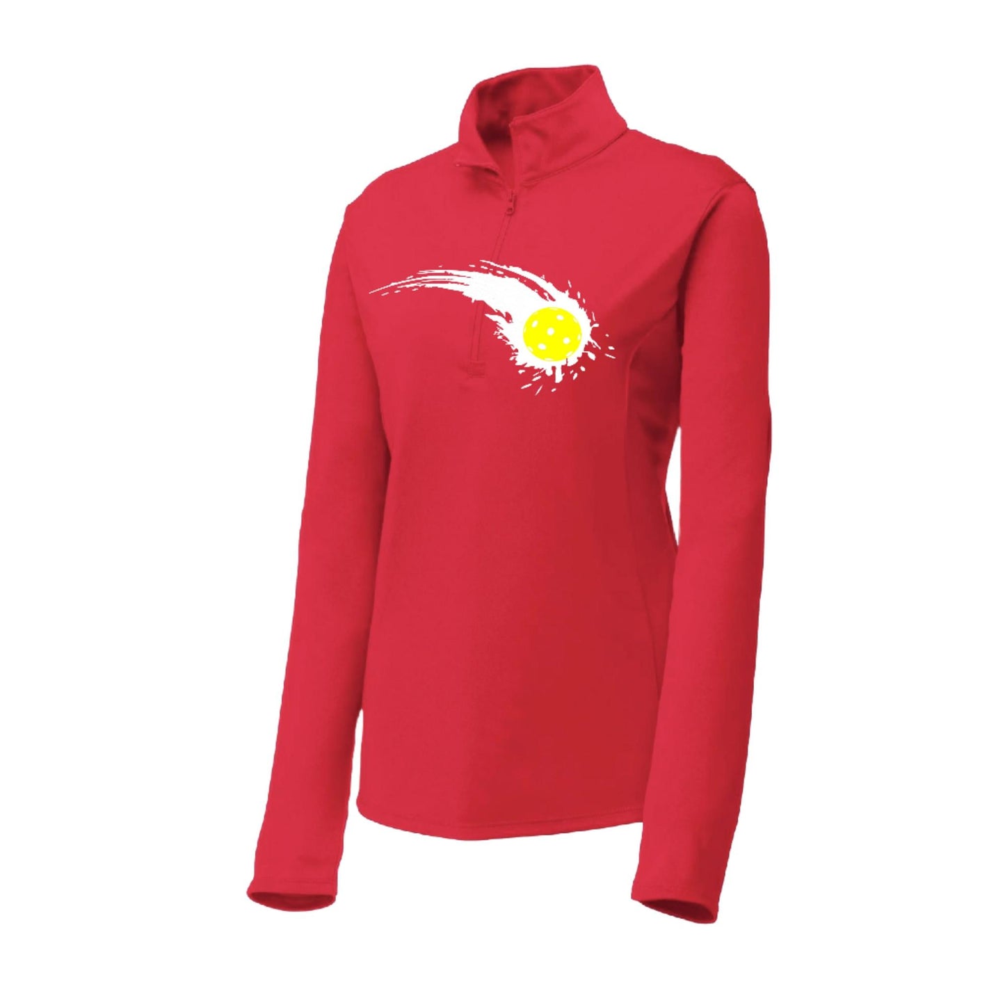 Pickleball Impact | Women's 1/4 Zip Pullover Athletic Performance Shirt | 100% Polyester