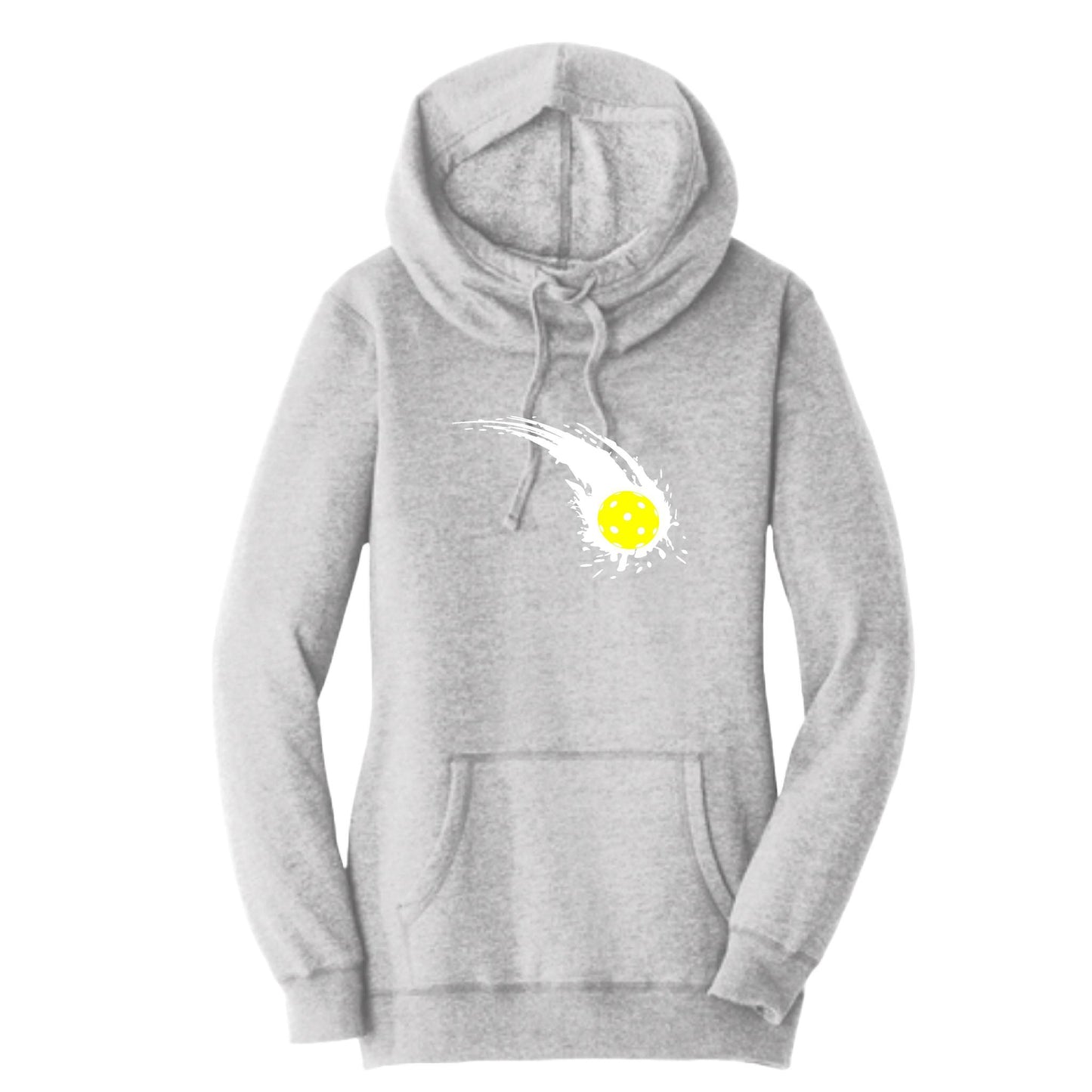 Pickleball Impact | Women’s Cowl-Neck Hoodie Pickleball Sweatshirt | 55% Cotton 45% Poly Fleece