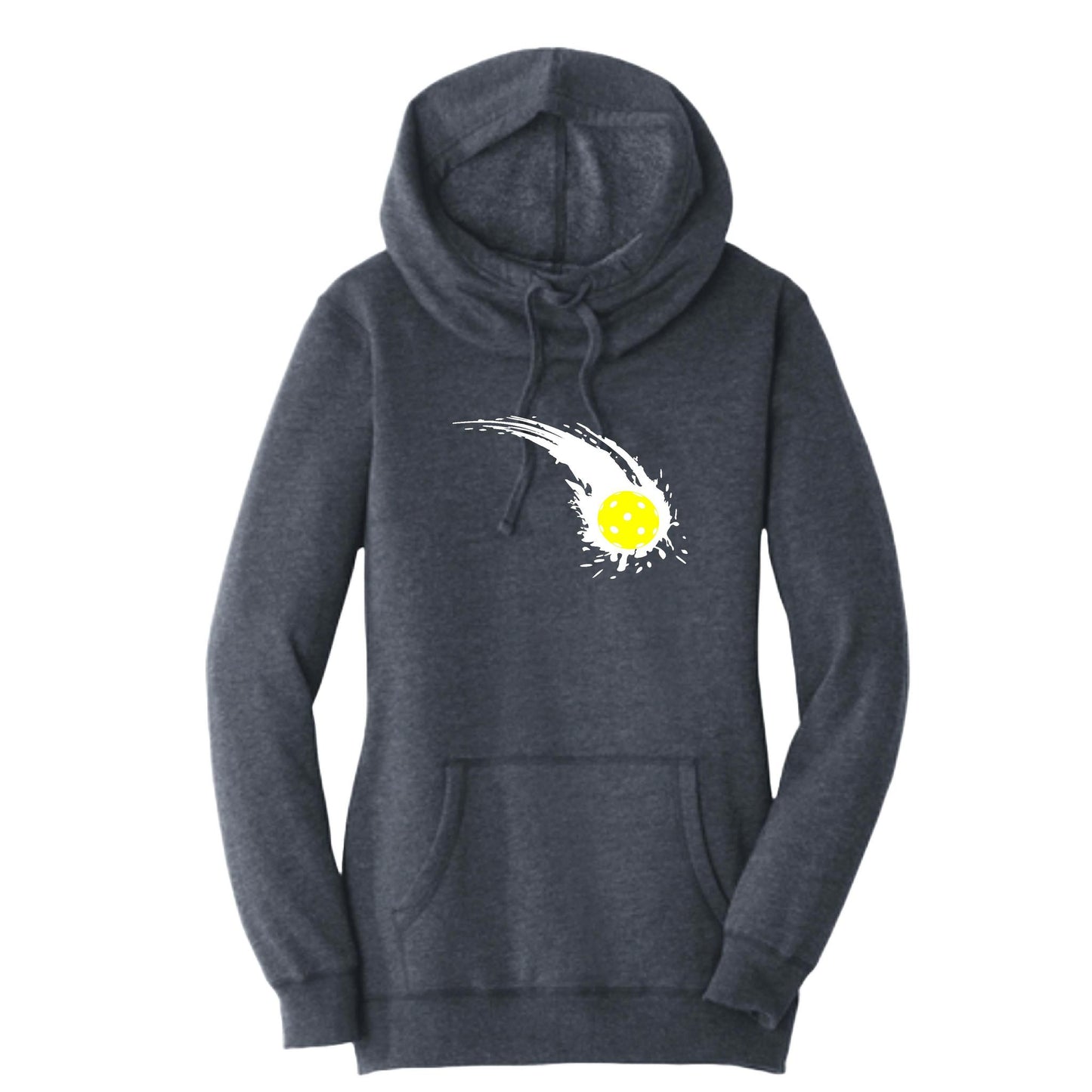 Pickleball Impact | Women’s Cowl-Neck Hoodie Pickleball Sweatshirt | 55% Cotton 45% Poly Fleece