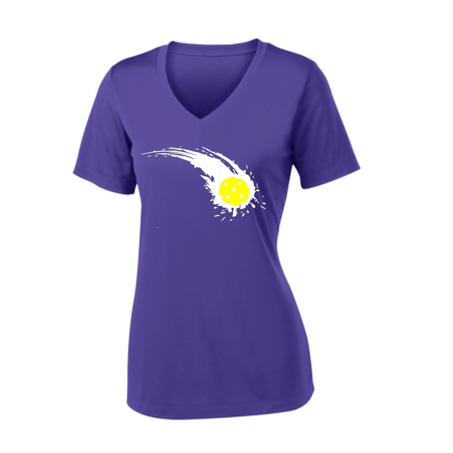 Pickleball Impact | Women's Short Sleeve V-Neck Pickleball Performance T-Shirts | 100% Polyester