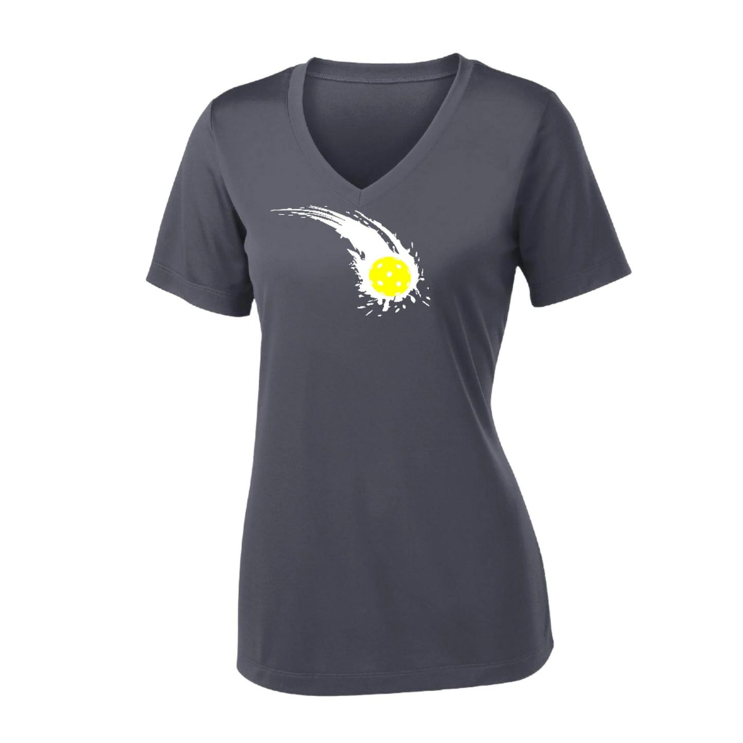 Pickleball Impact | Women's Short Sleeve V-Neck Pickleball Performance T-Shirts | 100% Polyester