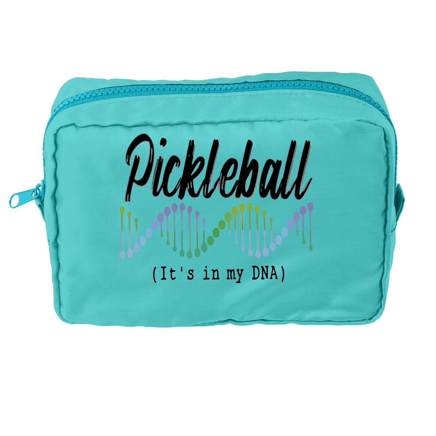 Pickleball Is In My DNA | Pickleball Dimensional Cosmetic Pouch Bag | Small Size Court Dimensional Bag