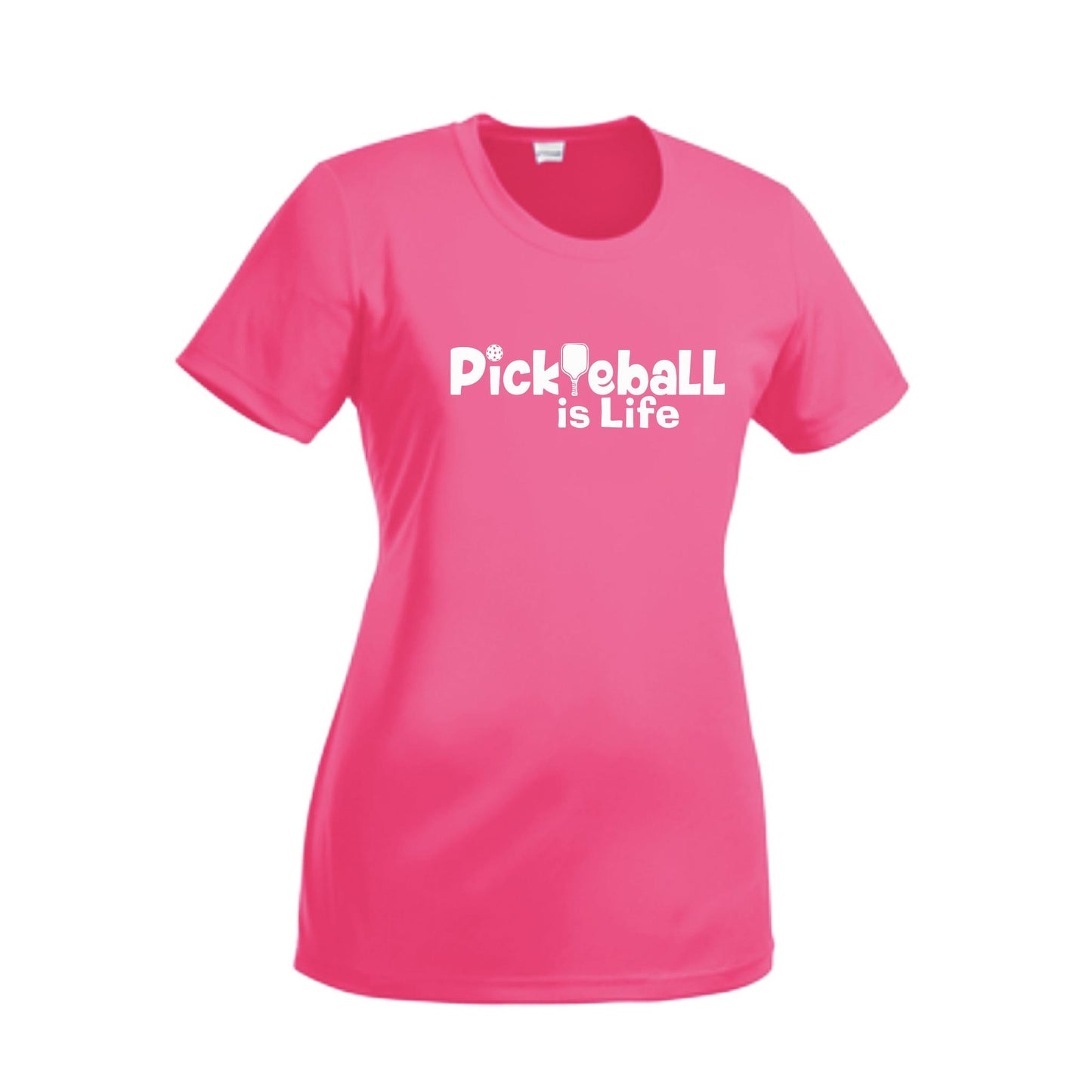Pickleball Is LIfe | Women’s Short Sleeve Crewneck Pickleball Performance T-Shirts | 100% Polyester