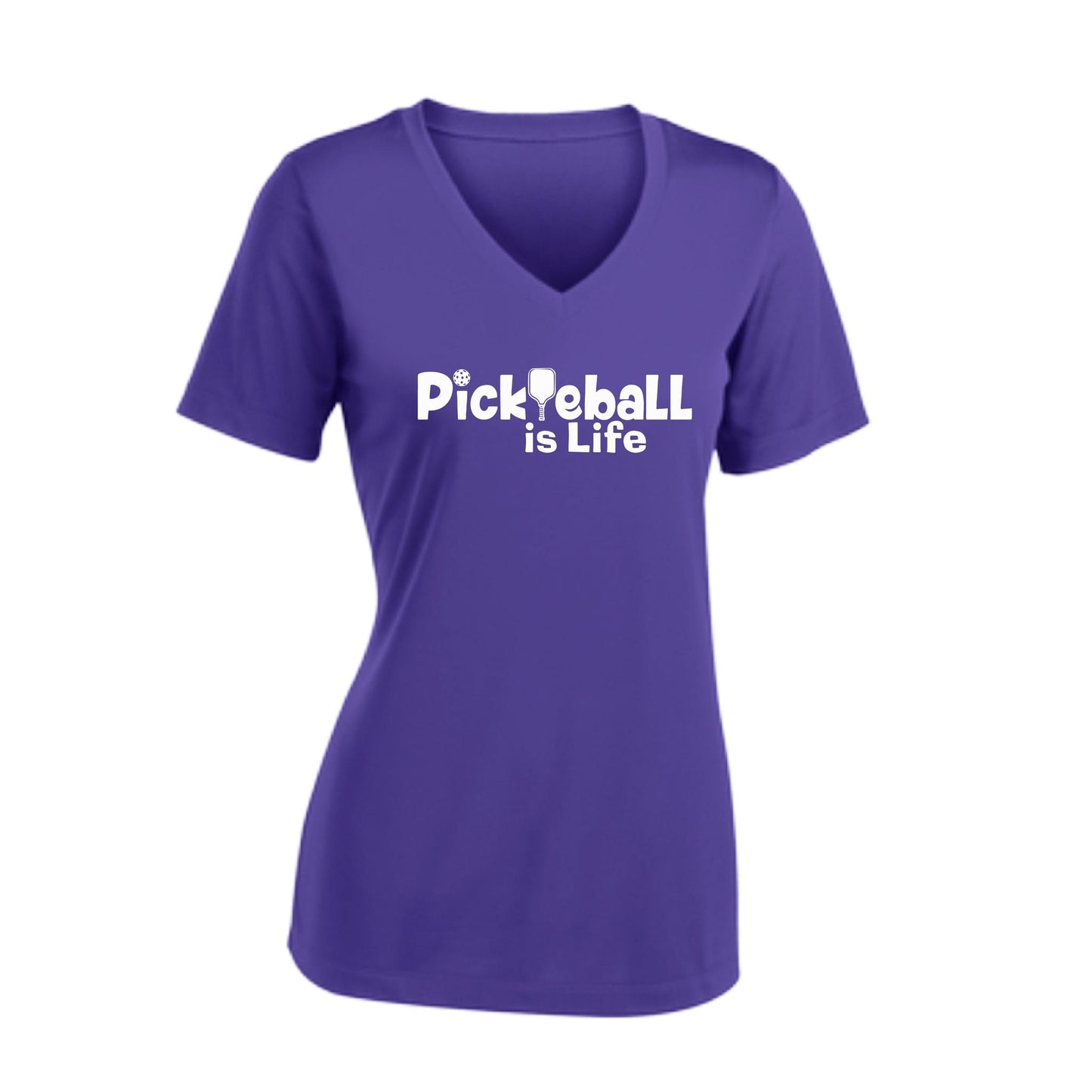 Pickleball Is Life | Women's Short Sleeve V-Neck Pickleball Performance T-Shirts | 100% Polyester