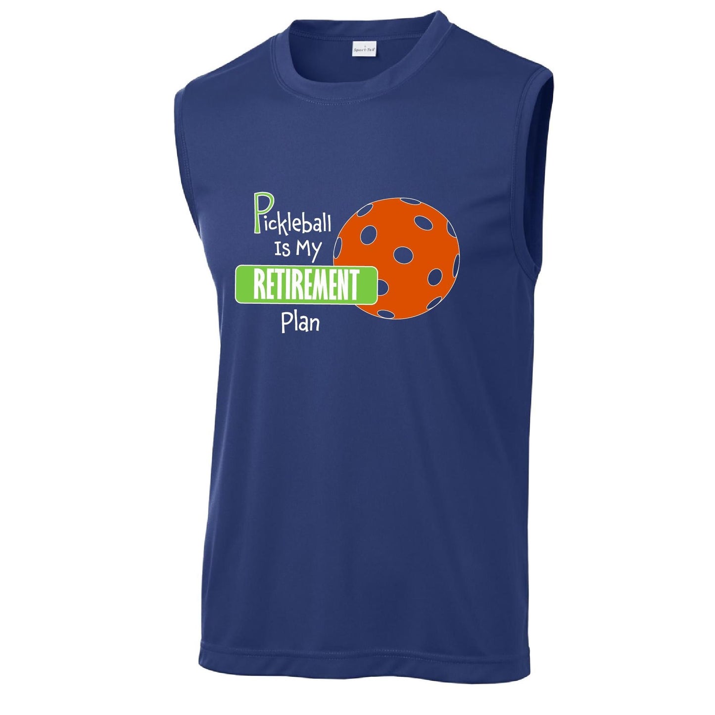 Pickleball Is My Retirement Plan | Men's Sleeveless Pickleball Performance T-Shirts | 100% Polyester