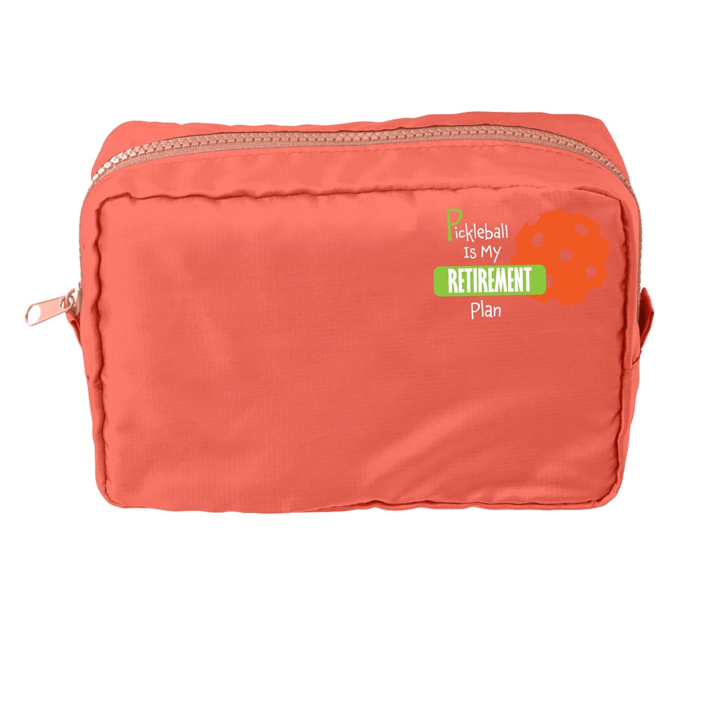Pickleball Is My Retirement Plan | Pickleball Dimensional Cosmetic Pouch Bag | Small Size Court Dimensional Bag
