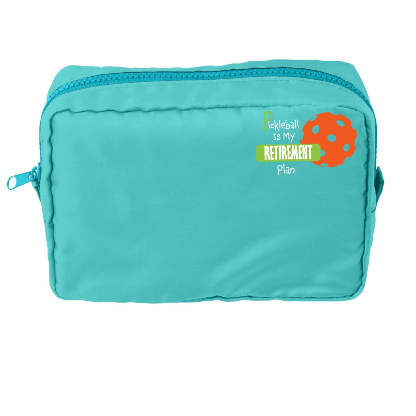 Pickleball Is My Retirement Plan | Pickleball Dimensional Cosmetic Pouch Bag | Small Size Court Dimensional Bag