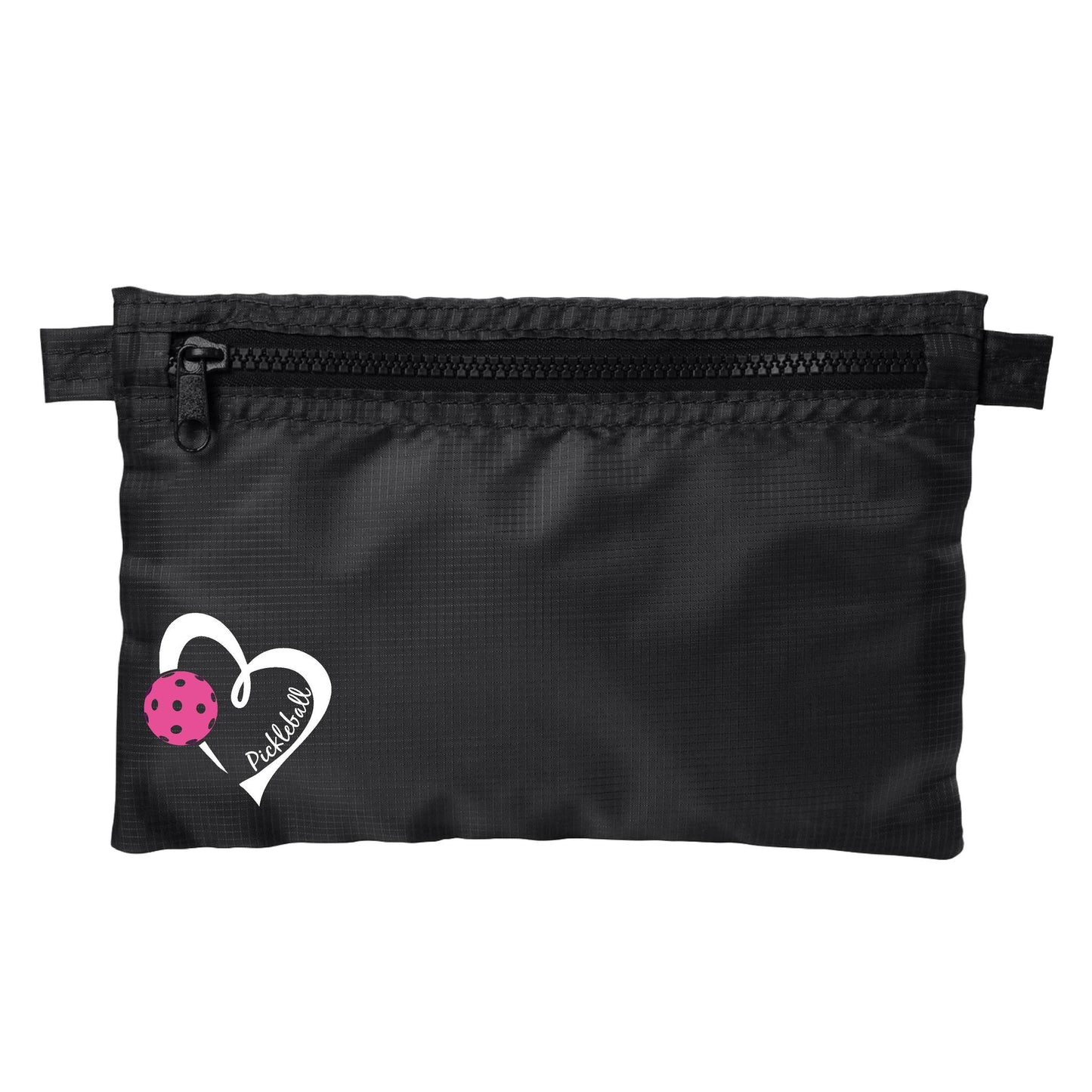Pickleball Love (Pink And Purple) | Pickleball Cosmetic Stash Pouch Bag | Small Size Court Stash Bag