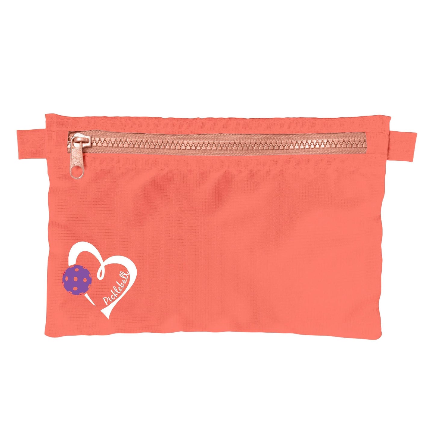 Pickleball Love (Pink And Purple) | Pickleball Cosmetic Stash Pouch Bag | Small Size Court Stash Bag