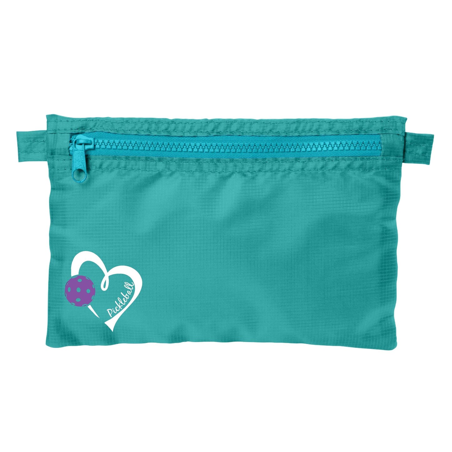 Pickleball Love (Pink And Purple) | Pickleball Cosmetic Stash Pouch Bag | Small Size Court Stash Bag