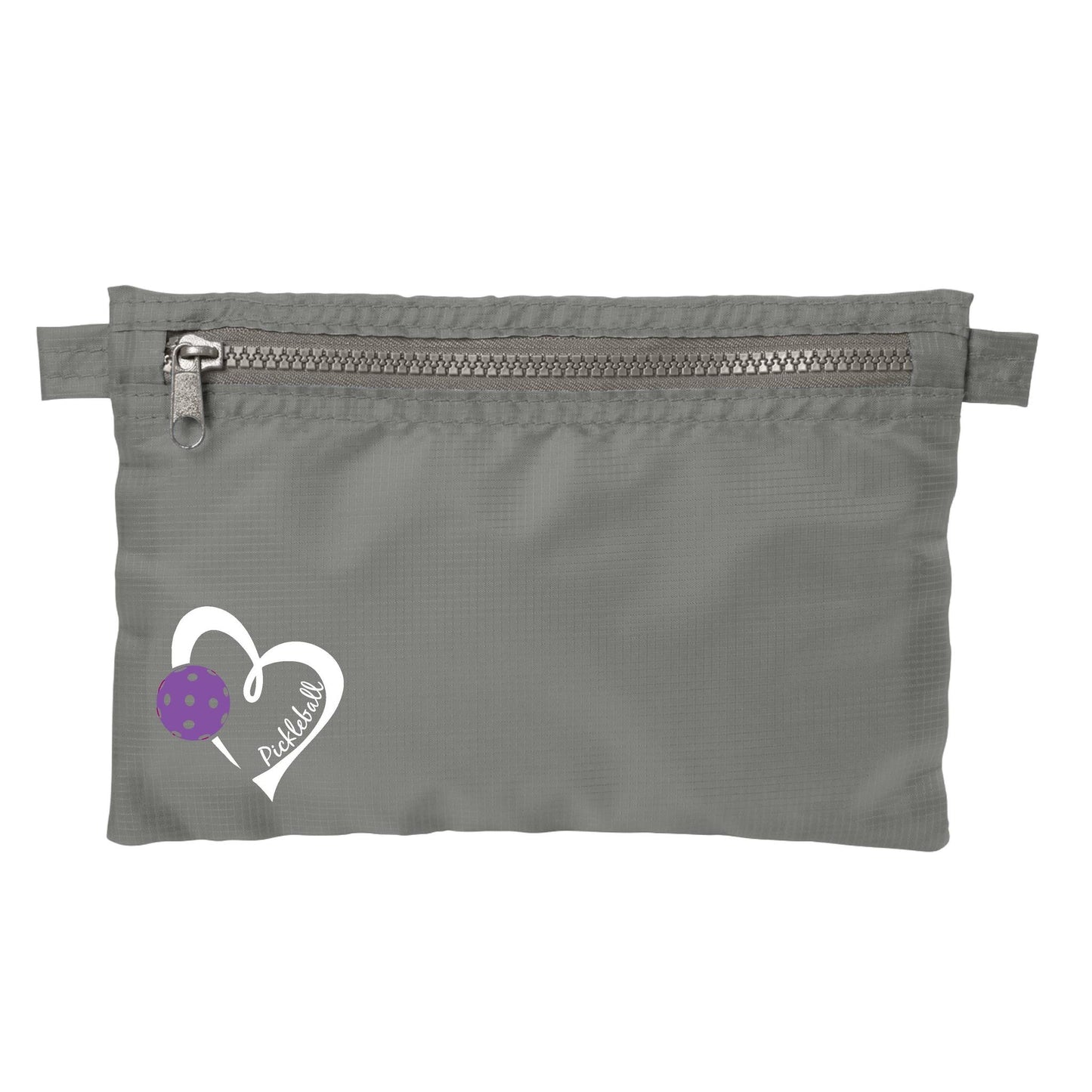 Pickleball Love (Pink And Purple) | Pickleball Cosmetic Stash Pouch Bag | Small Size Court Stash Bag