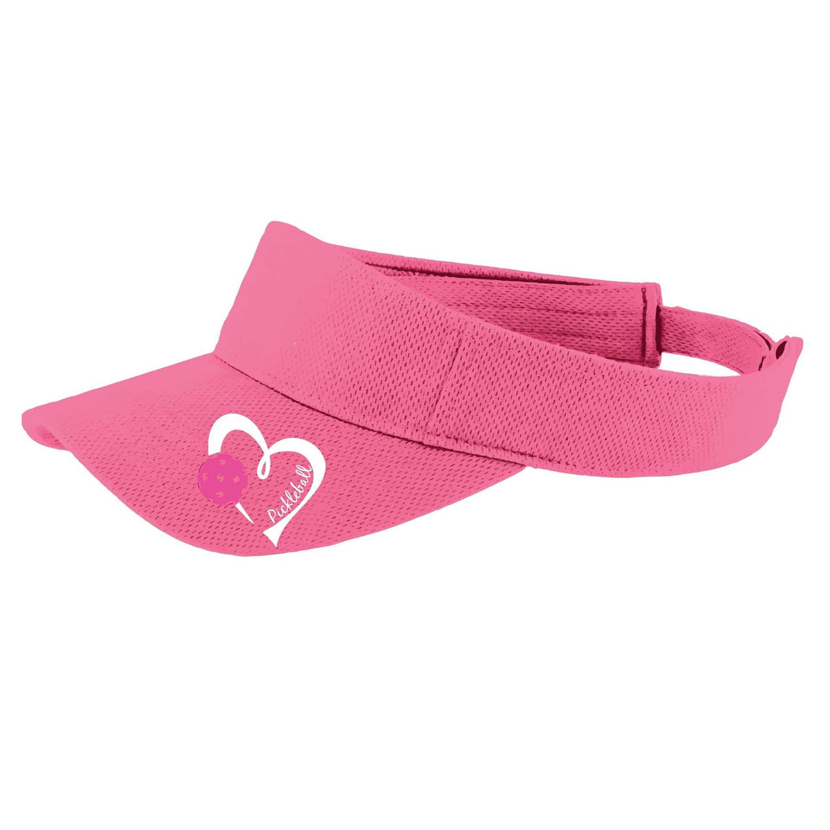 Pickleball Love (Pink) Custom | Pickleball Visors | Moisture Wicking 100% Polyester