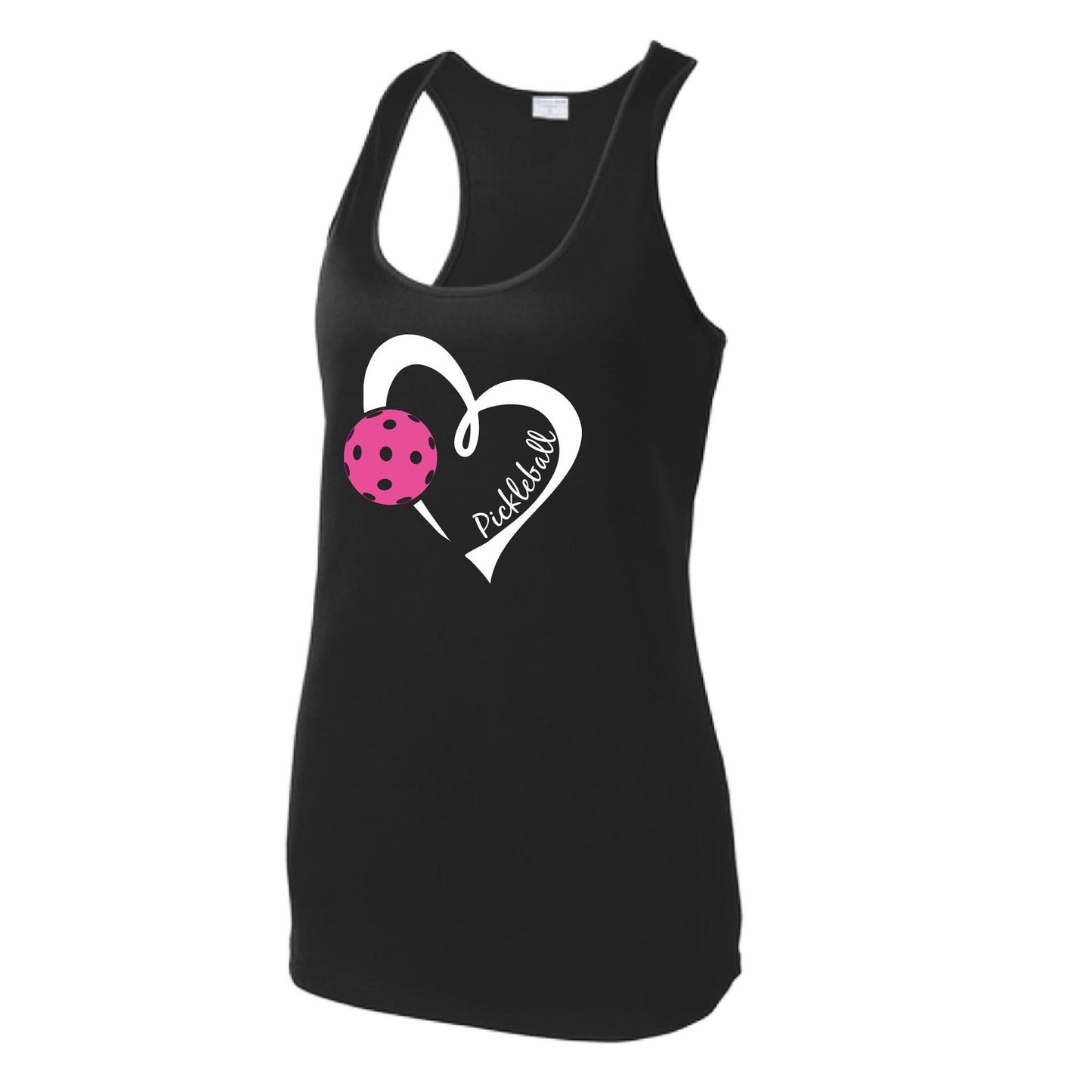 Pickleball Love (Pink) | Women's Racerback Pickleball Performance Tank | 100% Polyester