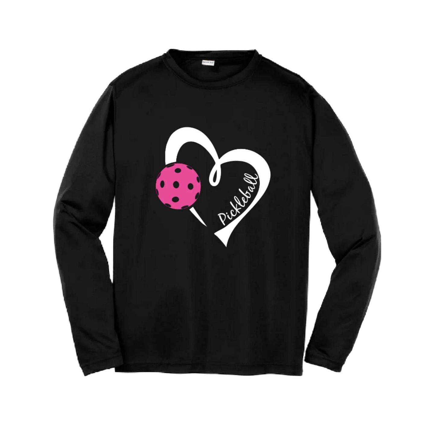 Pickleball Love (Pink) | Youth Long Sleeve Pickleball Shirts | 100% Polyester