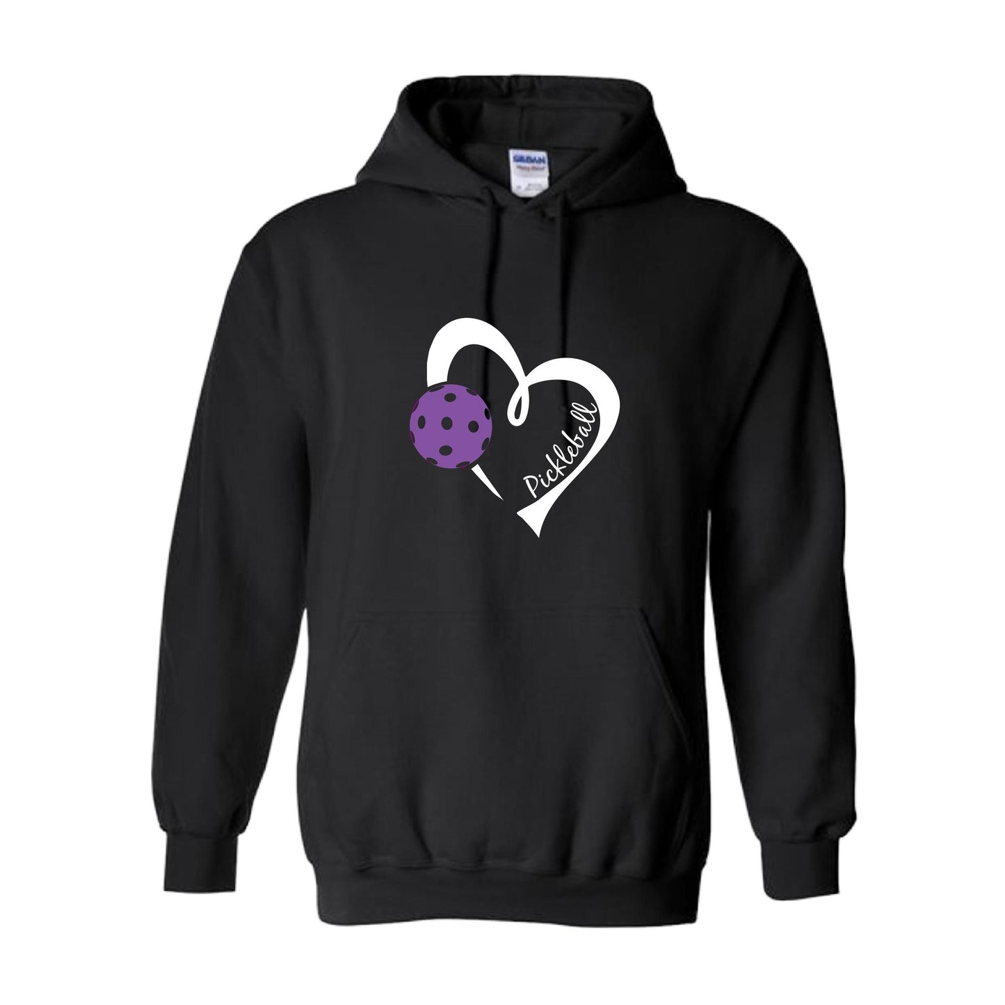 Pickleball Love (Purple) | Unisex Hoodie Pickleball Sweatshirt | 50% Cotton 50% Polyester