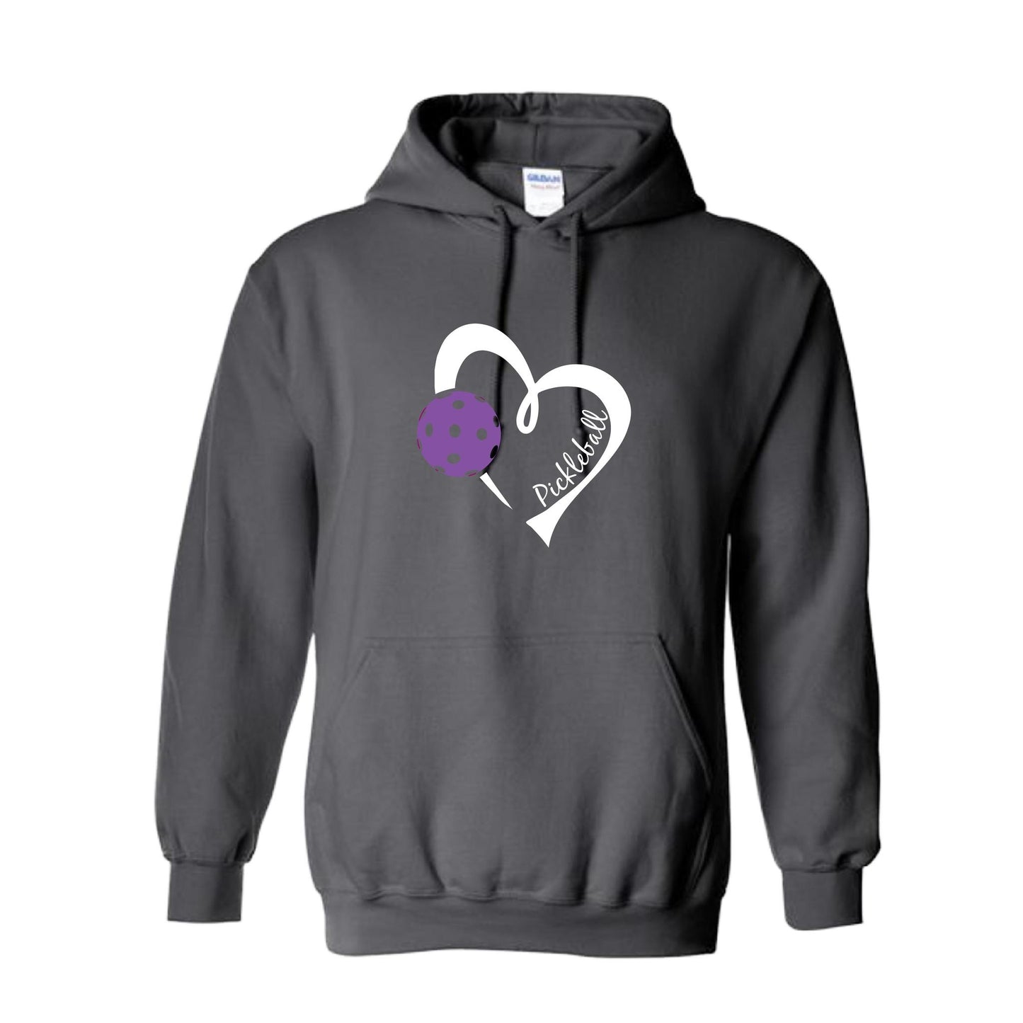 Pickleball Love (Purple) | Unisex Hoodie Pickleball Sweatshirt | 50% Cotton 50% Polyester