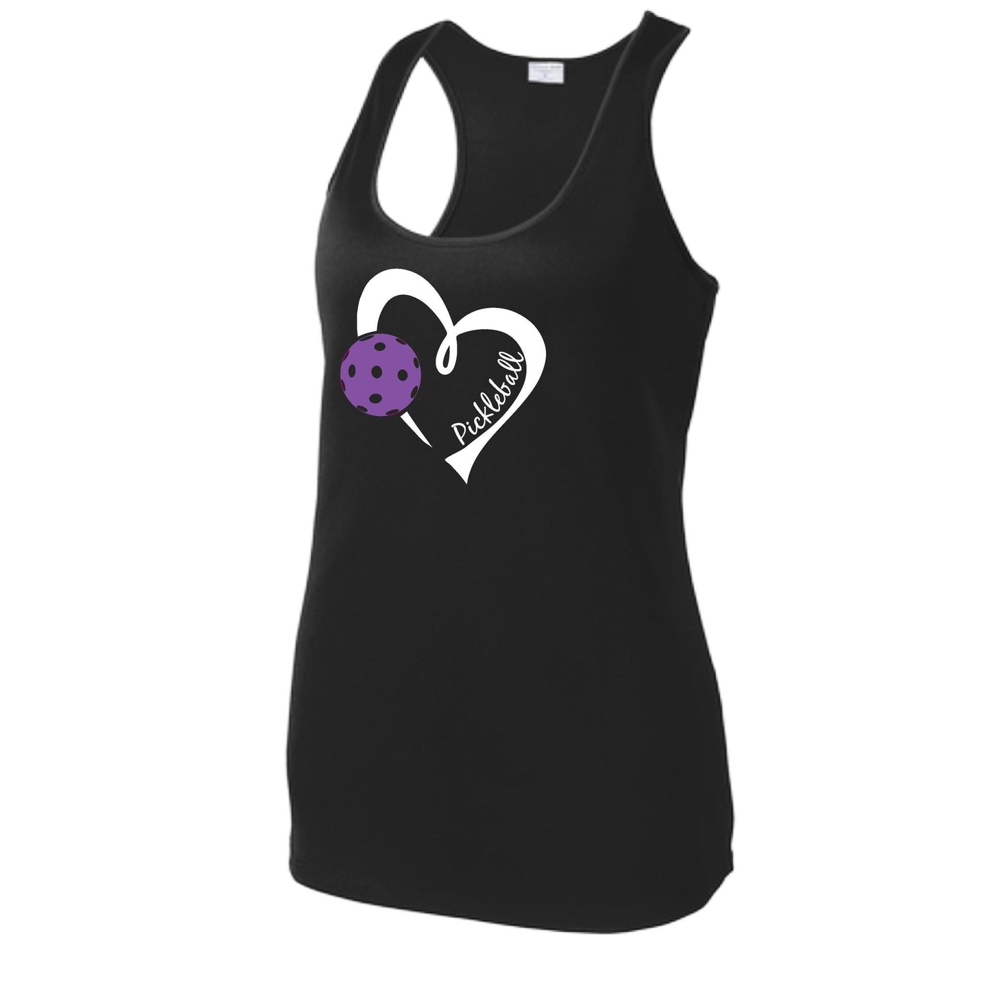 Pickleball Love (Purple) | Women's Racerback Pickleball Performance Tank | 100% Polyester