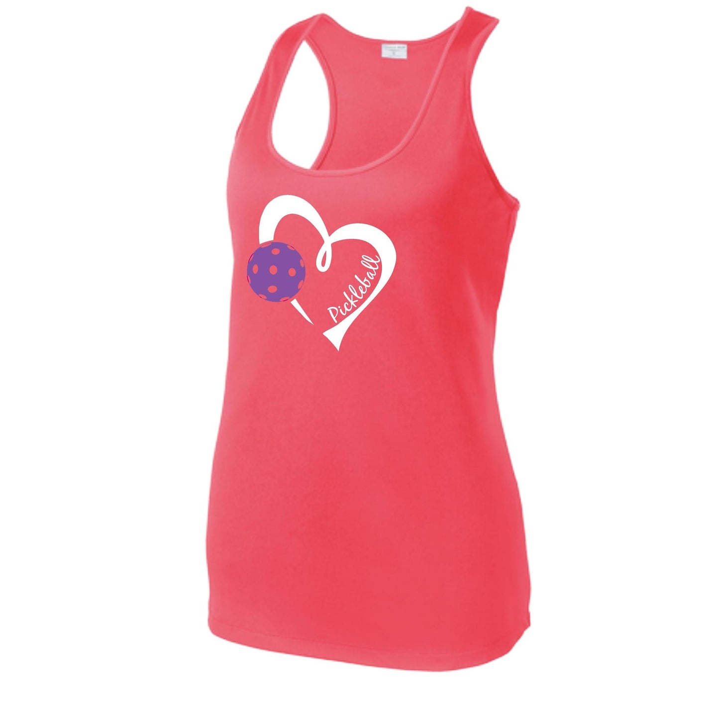 Pickleball Love (Purple) | Women's Racerback Pickleball Performance Tank | 100% Polyester