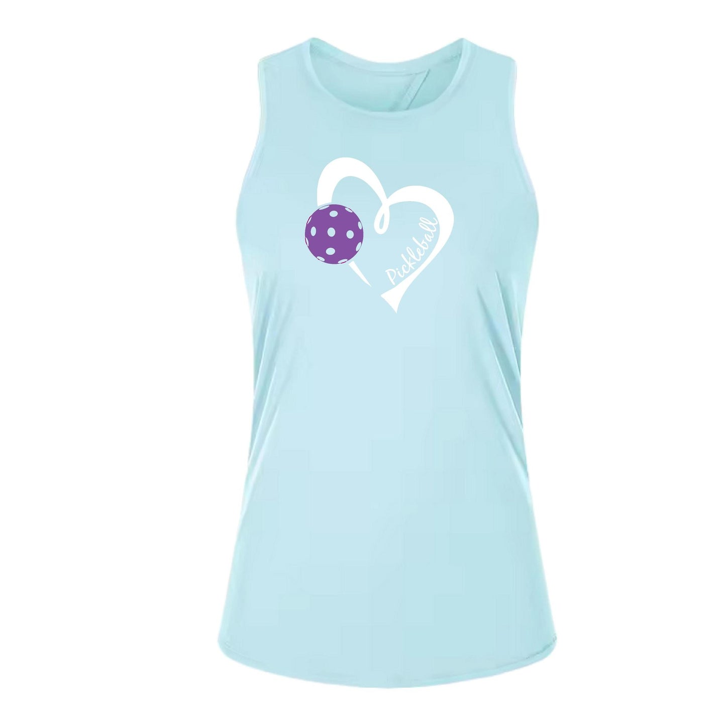Pickleball Love (Purple) | Women's Split Back or Tied Back Pickleball Performance Tank | 80/20 Nylon Spandex Mix
