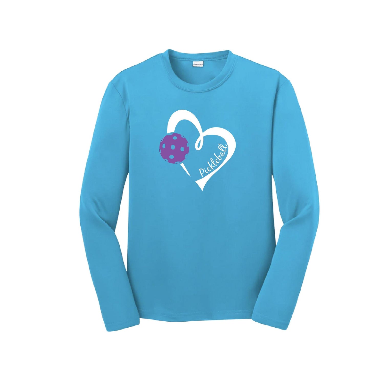Pickleball Love (Purple) | Youth Long Sleeve Pickleball Performance T-Shirts | 100% Polyester