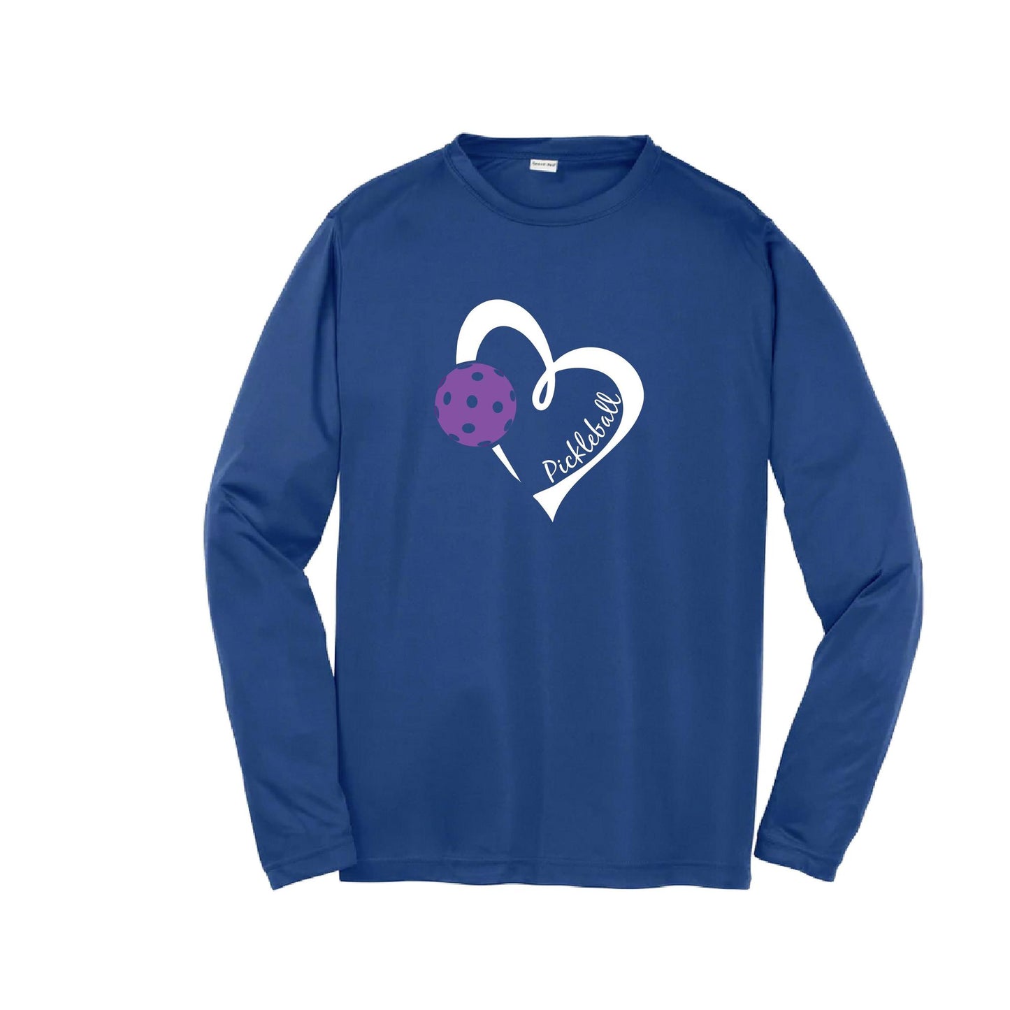 Pickleball Love (Purple) | Youth Long Sleeve Pickleball Performance T-Shirts | 100% Polyester
