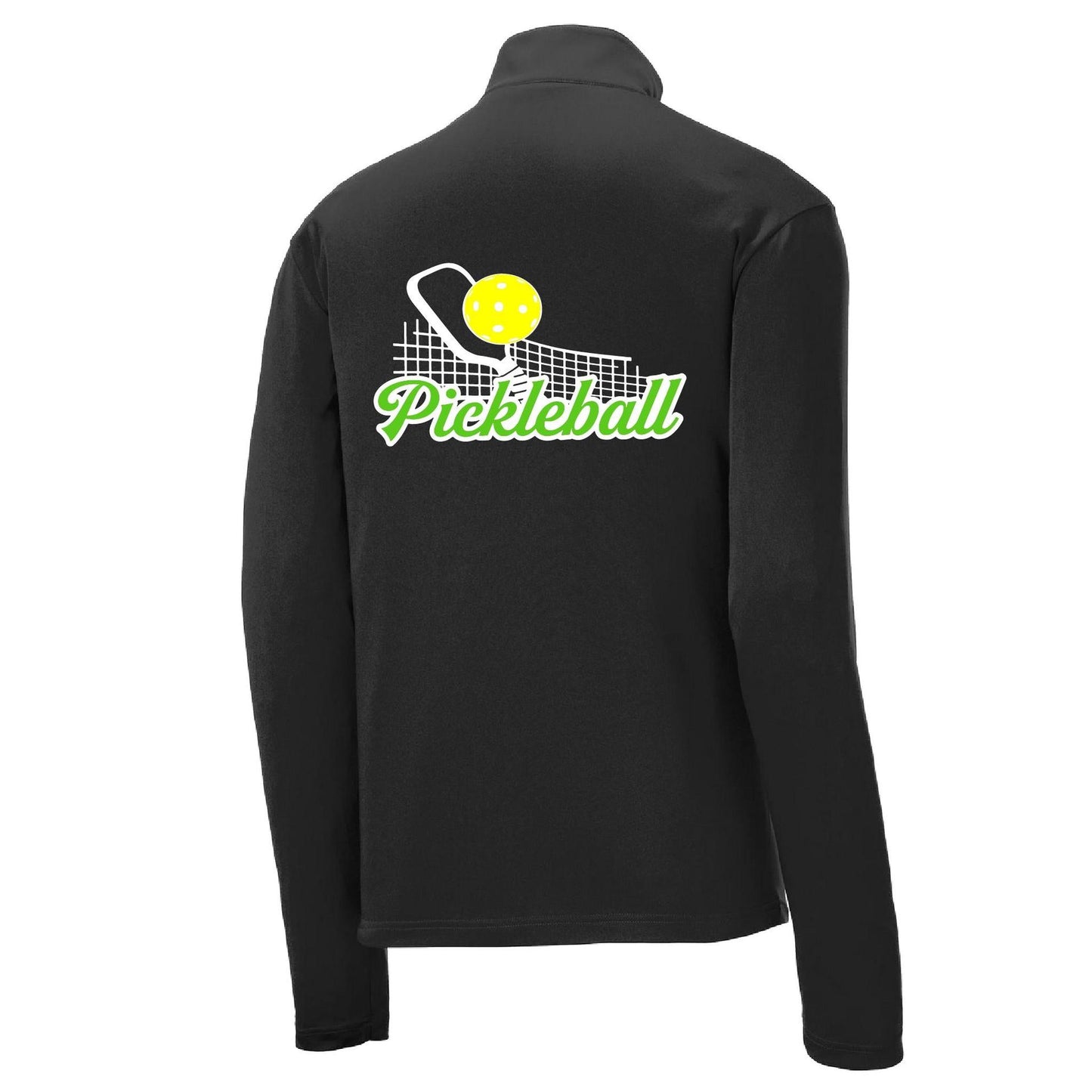 Pickleball Net | Men's 1/4 Zip Long Sleeve Pullover Athletic Performance Shirt | 100% Polyester