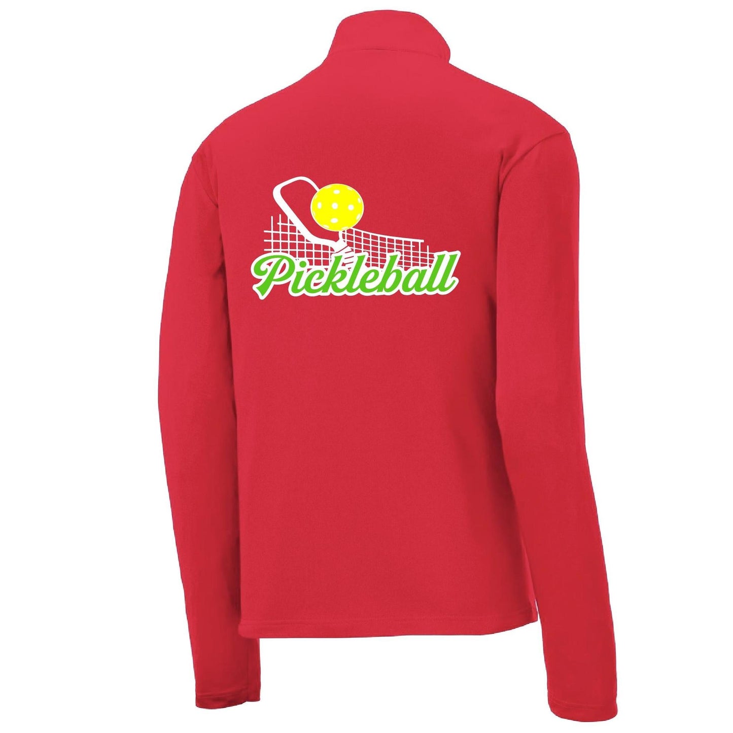 Pickleball Net | Men's 1/4 Zip Long Sleeve Pullover Athletic Performance Shirt | 100% Polyester