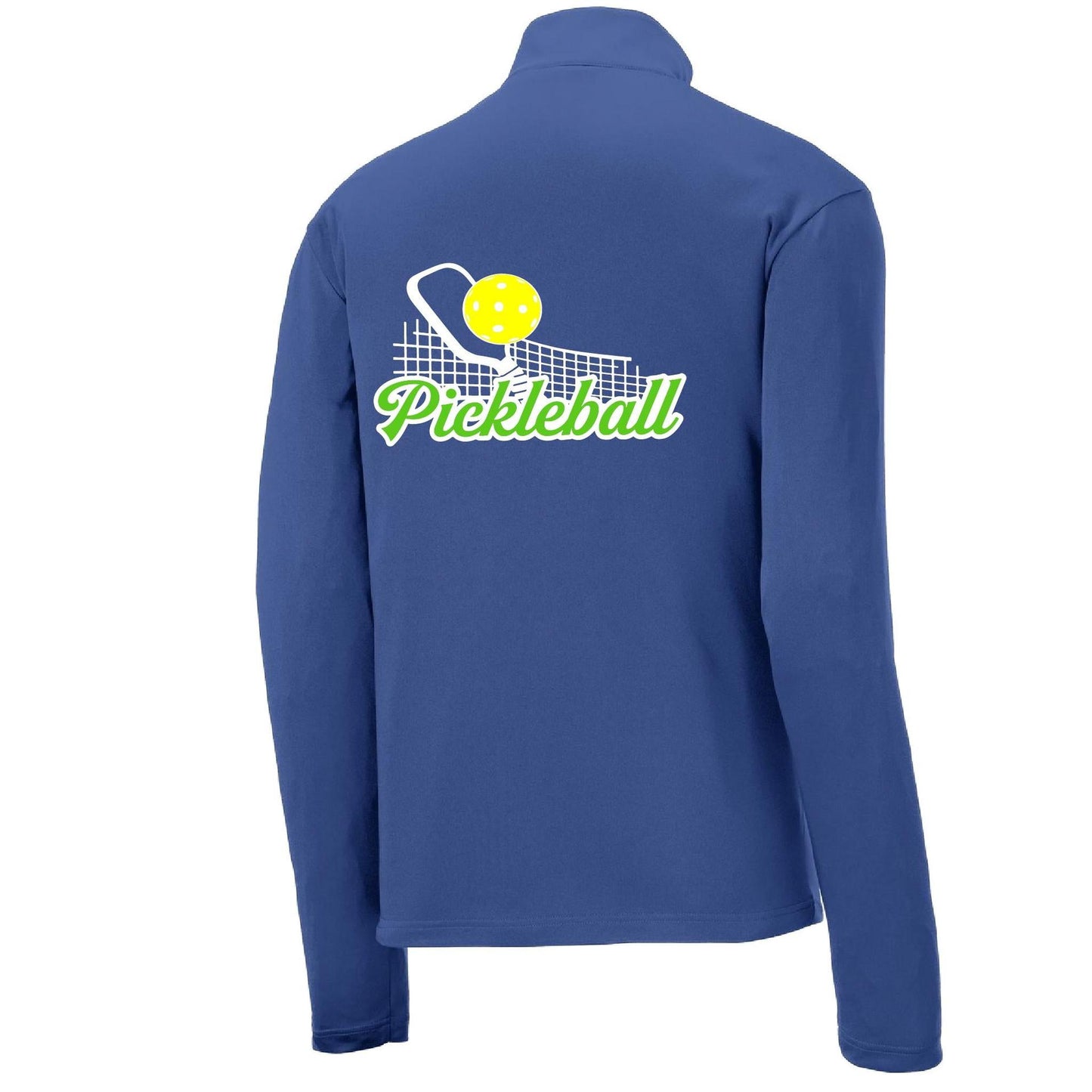 Pickleball Net | Men's 1/4 Zip Long Sleeve Pullover Athletic Performance Shirt | 100% Polyester