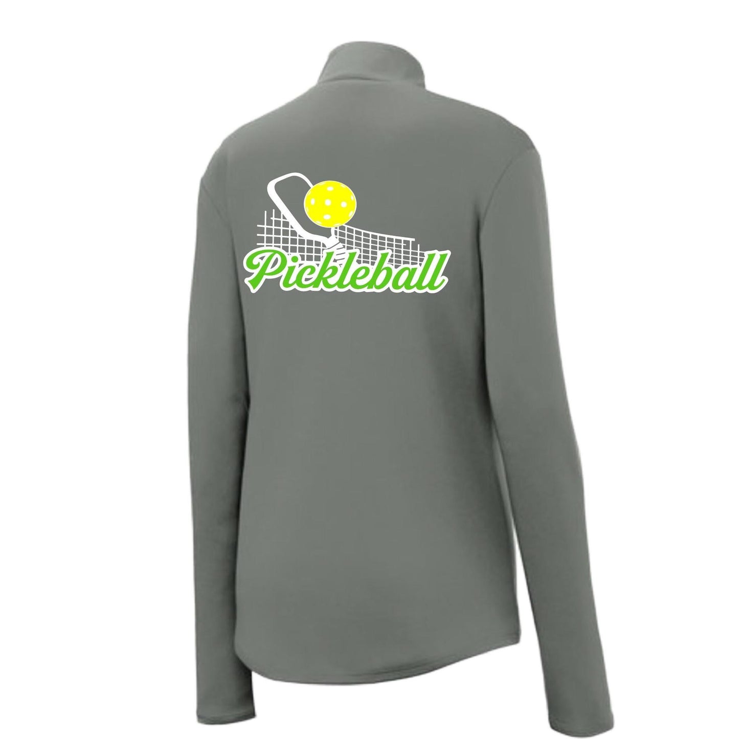 Pickleball Net | Women's 1/4 Zip Pullover Athletic Performance Shirt | 100% Polyester