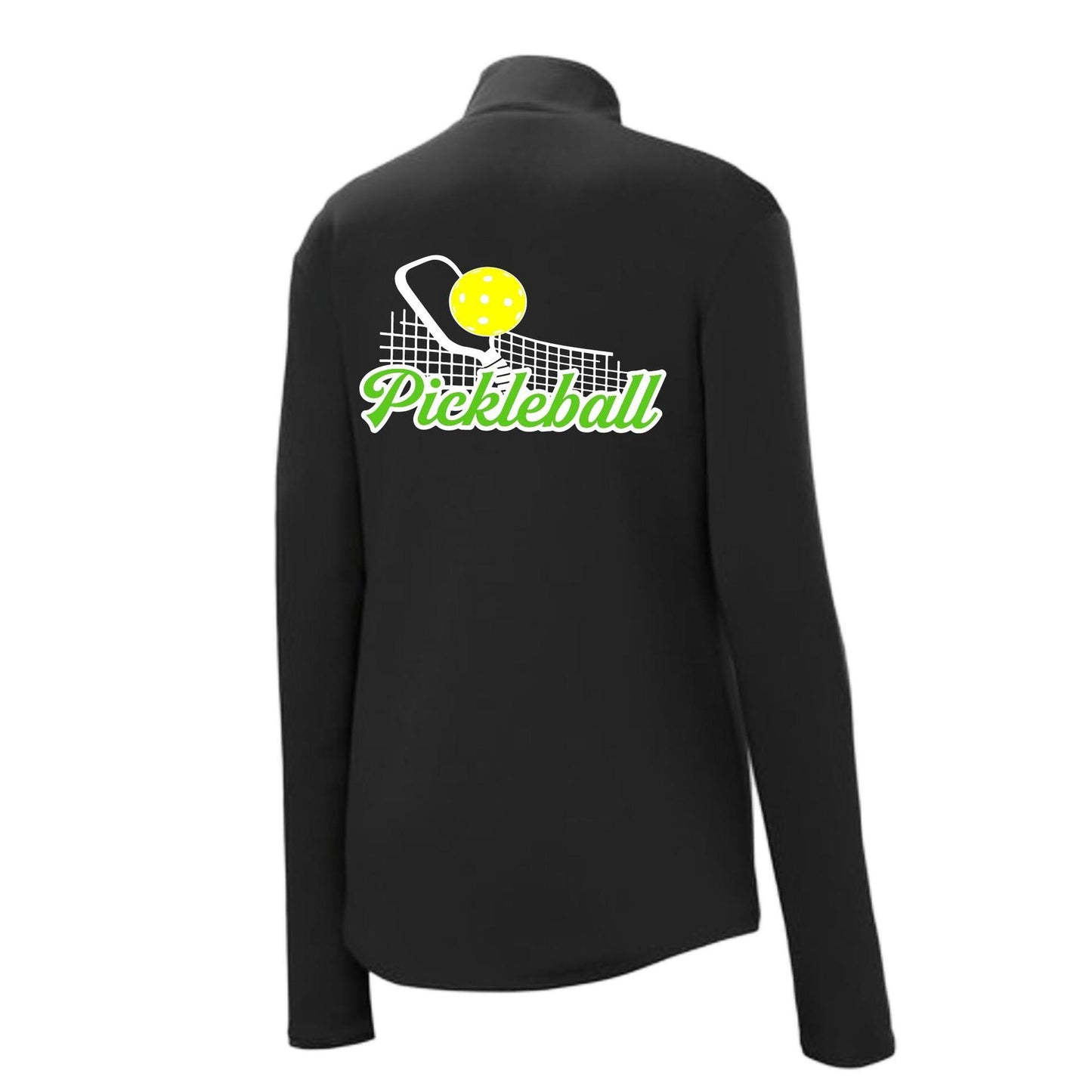 Pickleball Net | Women's 1/4 Zip Pullover Athletic Performance Shirt | 100% Polyester