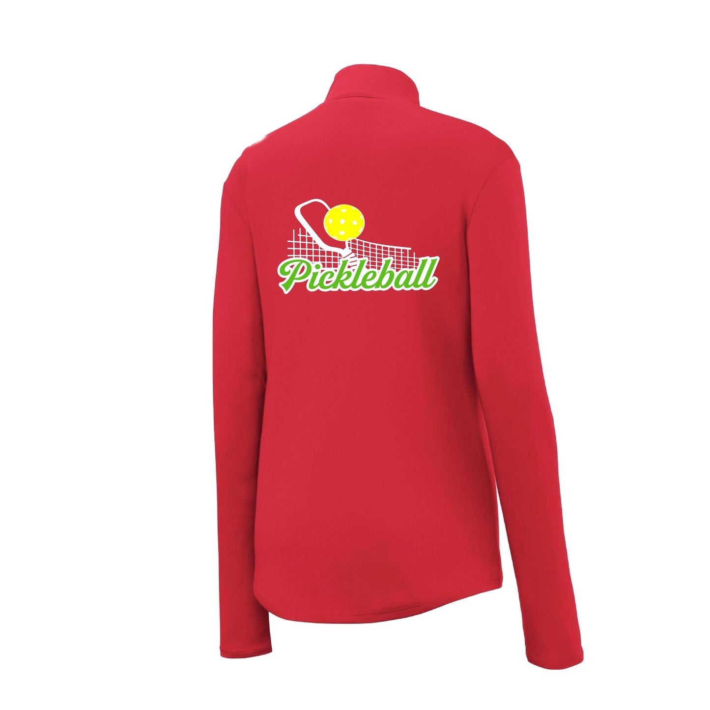 Pickleball Net | Women's 1/4 Zip Pullover Athletic Performance Shirt | 100% Polyester