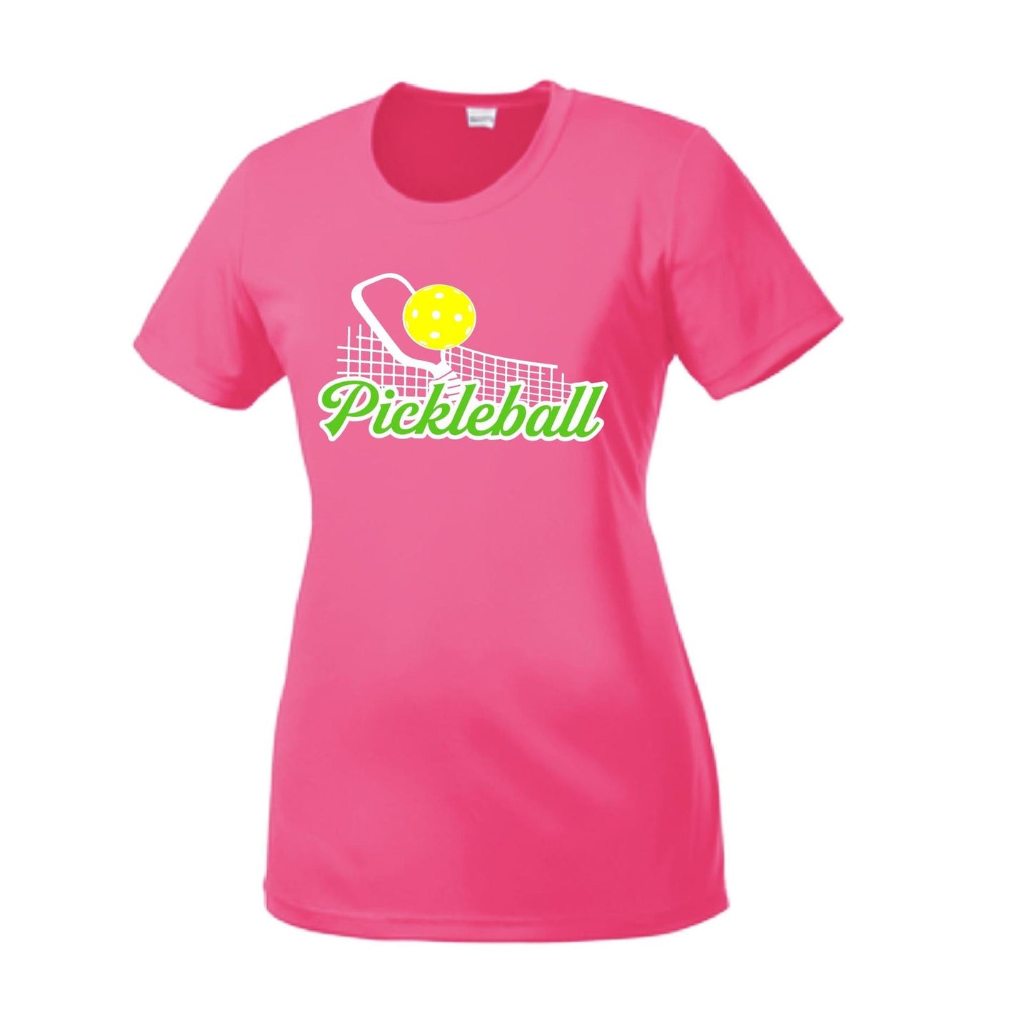 Pickleball Net | Women’s Short Sleeve Crewneck Pickleball Performance T-Shirts | 100% Polyester