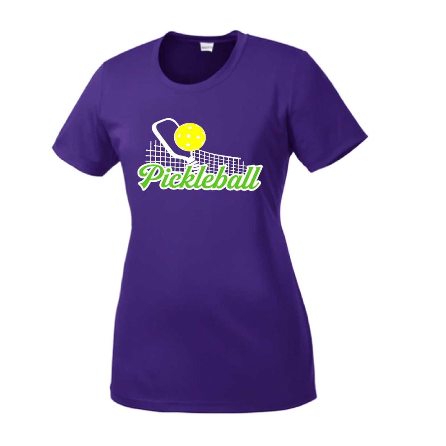 Pickleball Net | Women’s Short Sleeve Crewneck Pickleball Performance T-Shirts | 100% Polyester