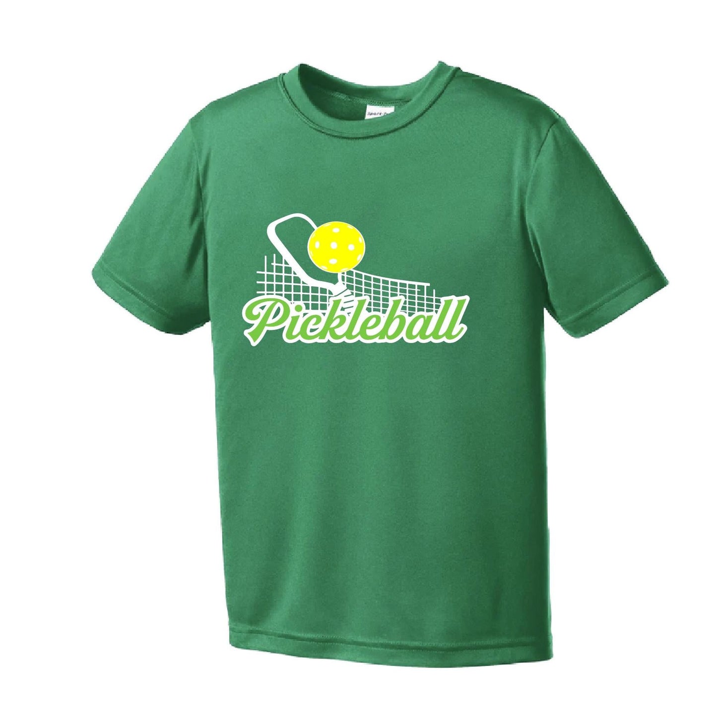 Pickleball Net | Youth Short Sleeve Pickleball Performance T-Shirts | 100% Polyester